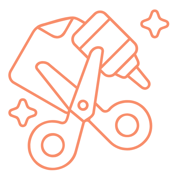 DIY craft kit with tools icon