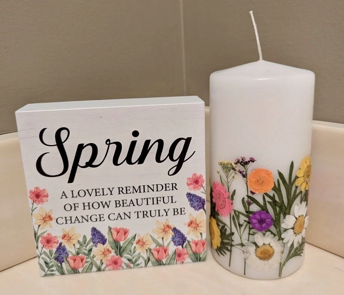 Pressed Flower Candles