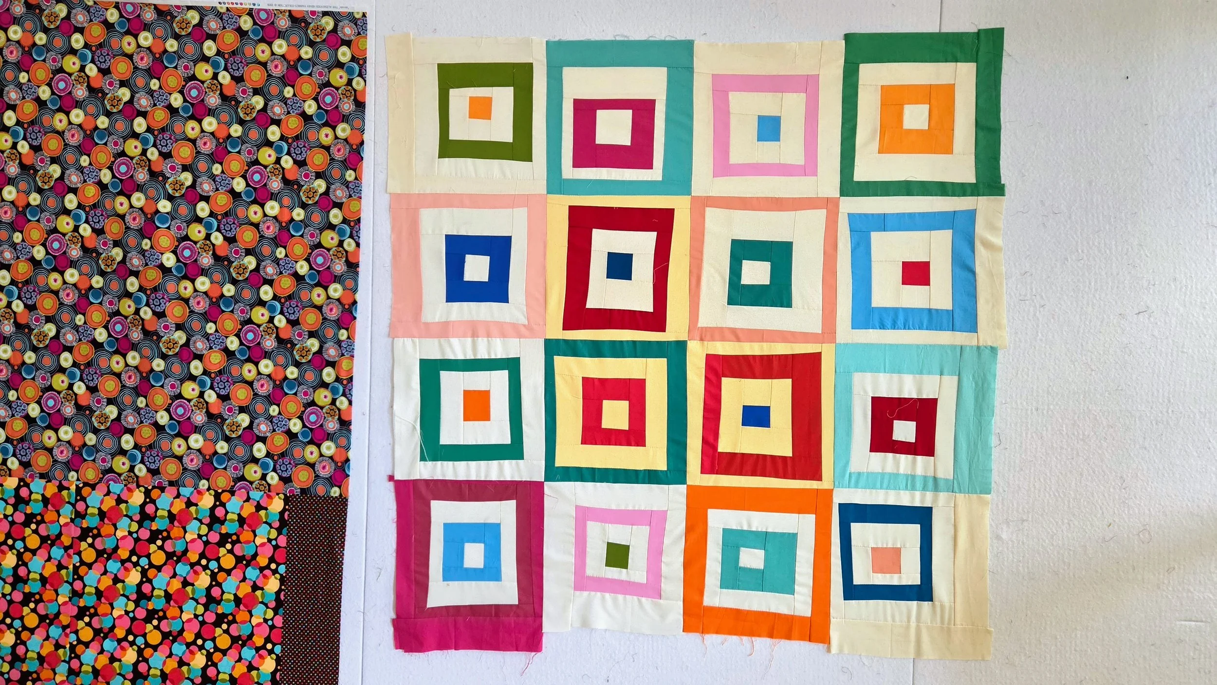 Hand Pieced Log Cabins, Why Not?