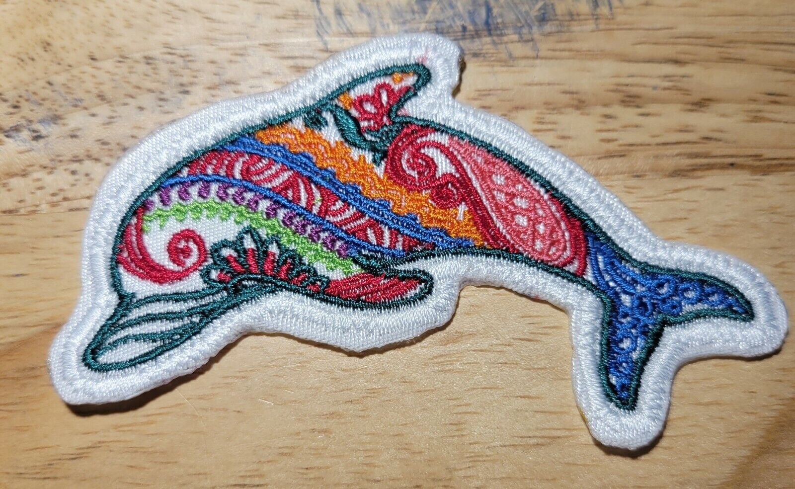 Mehndi Dolphin - Iron on Patch 10436