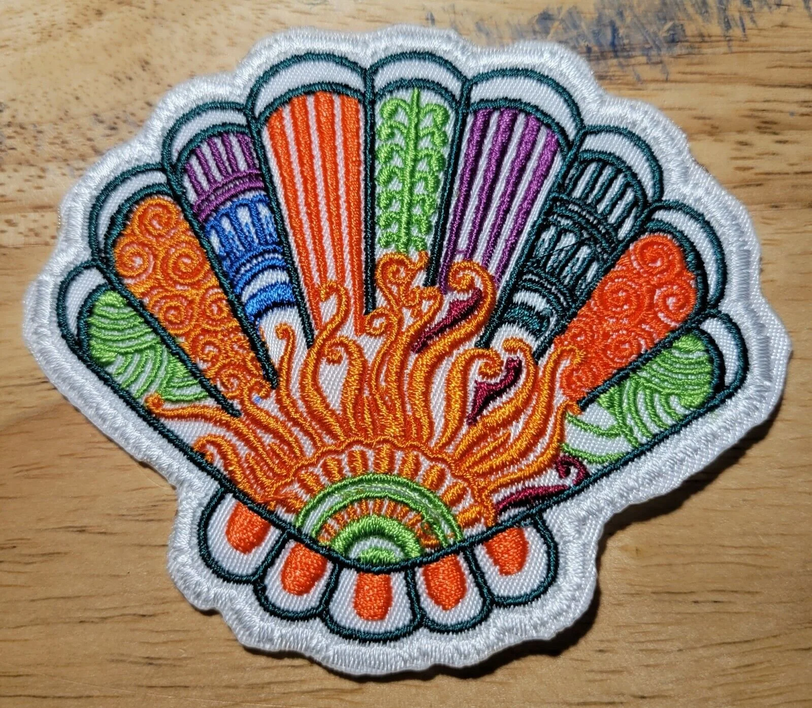 Mehndi Seashell - Iron on Patch 10410
