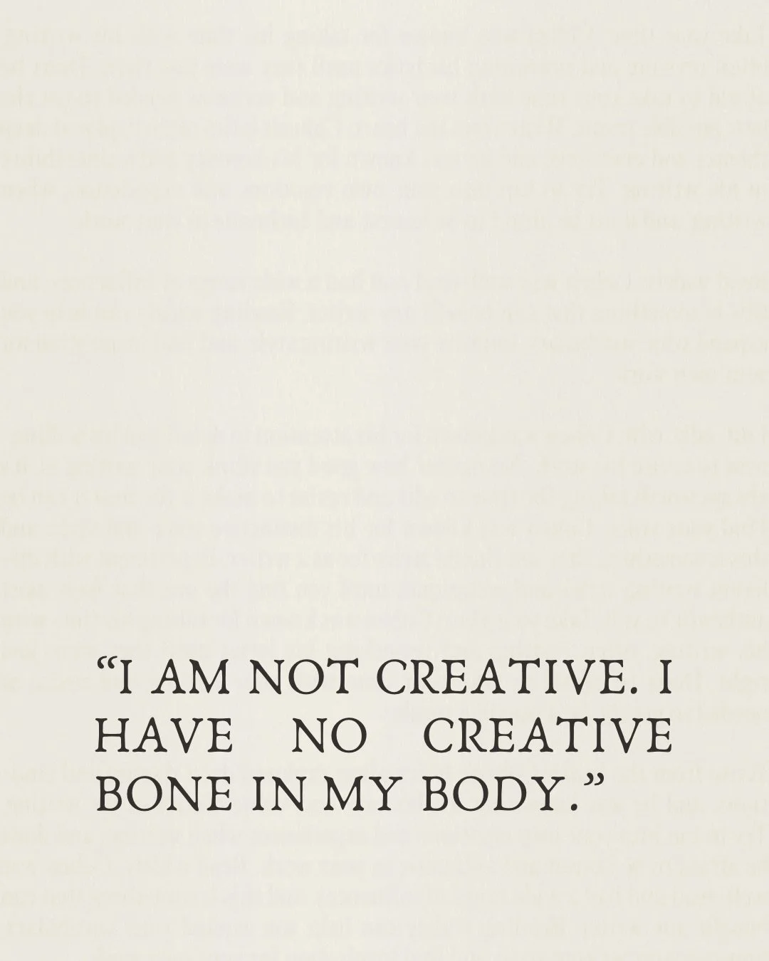 A quote from a past residency participant &mdash;

I realized, then, my purpose was to bring together both artists, and people who claim they are not. 

The definition of creativity takes on many forms. 

Here is what I am confronted with most when I