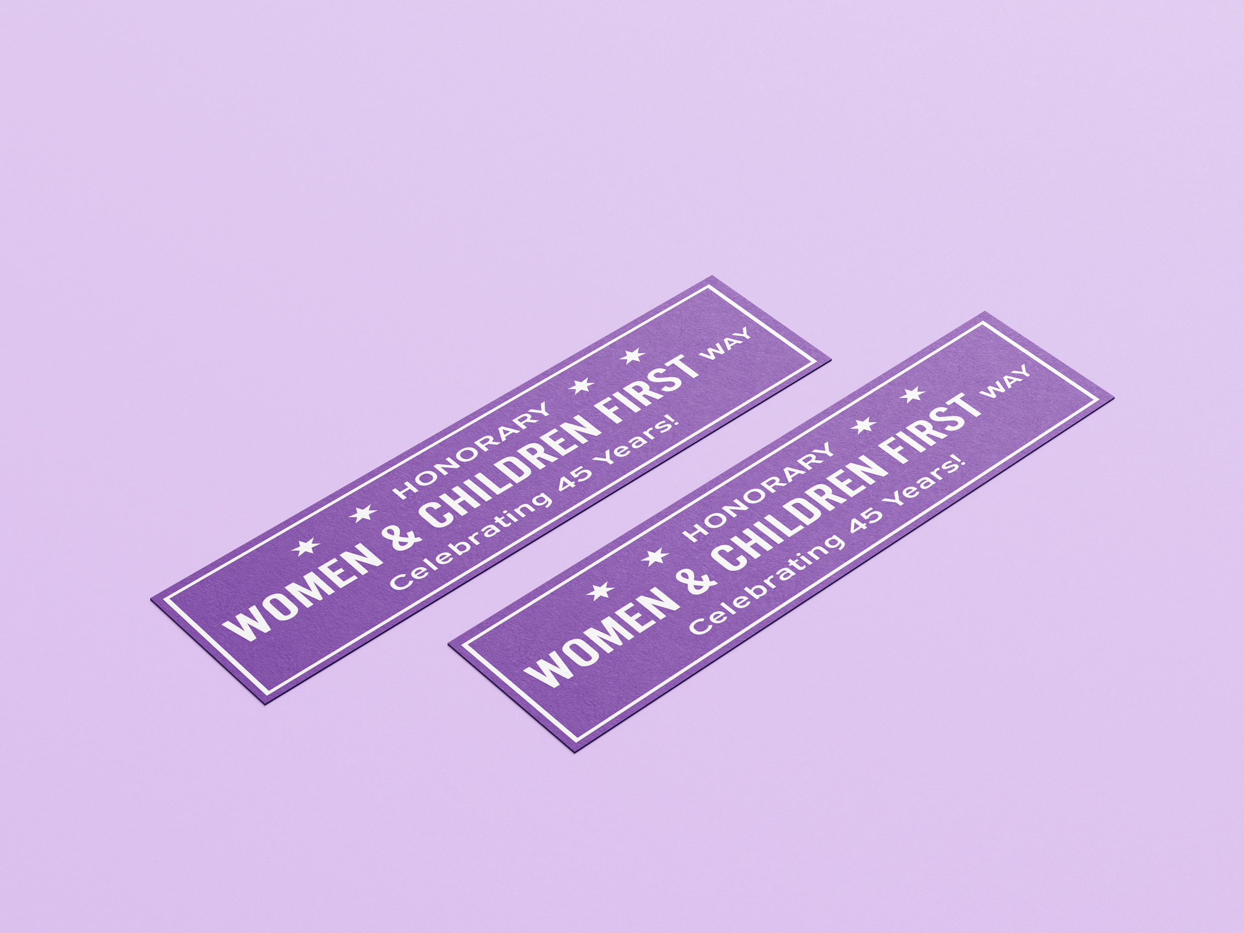 Custom bookmark design for W&CF's 45th Anniversary