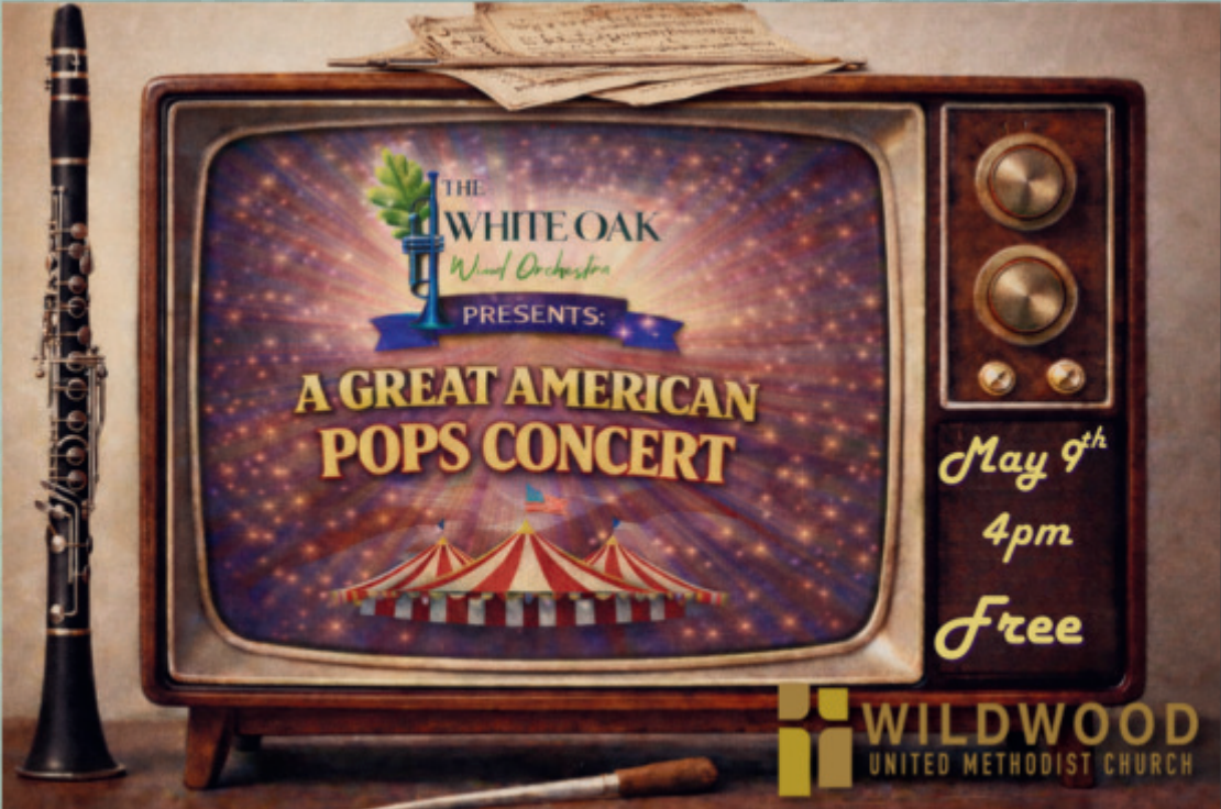 Vintage tube TV with "A Great American Pops Concert" on the screen