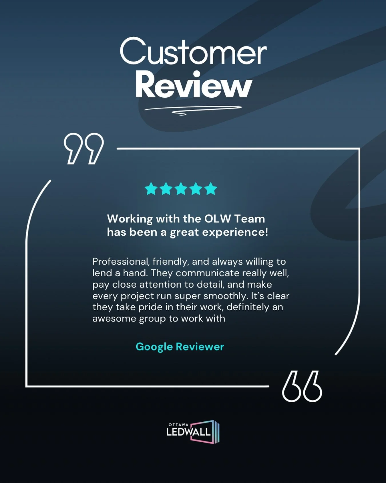 Nothing speaks louder than real feedback.
We show up, we communicate, and we make sure every event runs smoothly, start to finish.

If you&rsquo;re planning an event in Ottawa, you&rsquo;re in good hands.

#OttawaLEDWall #EventProductionOttawa #Event