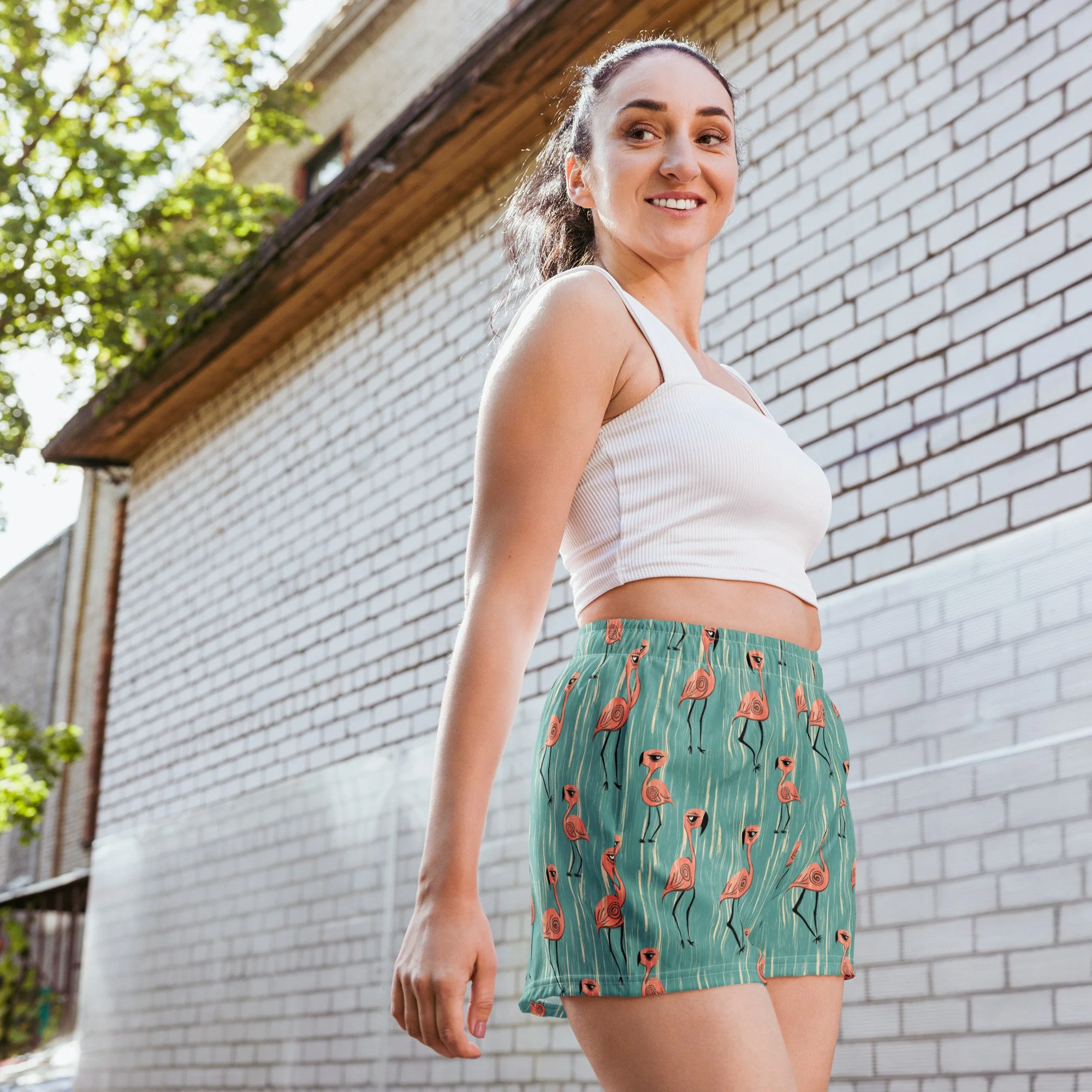 Grumpy Flamingo Short Shorts