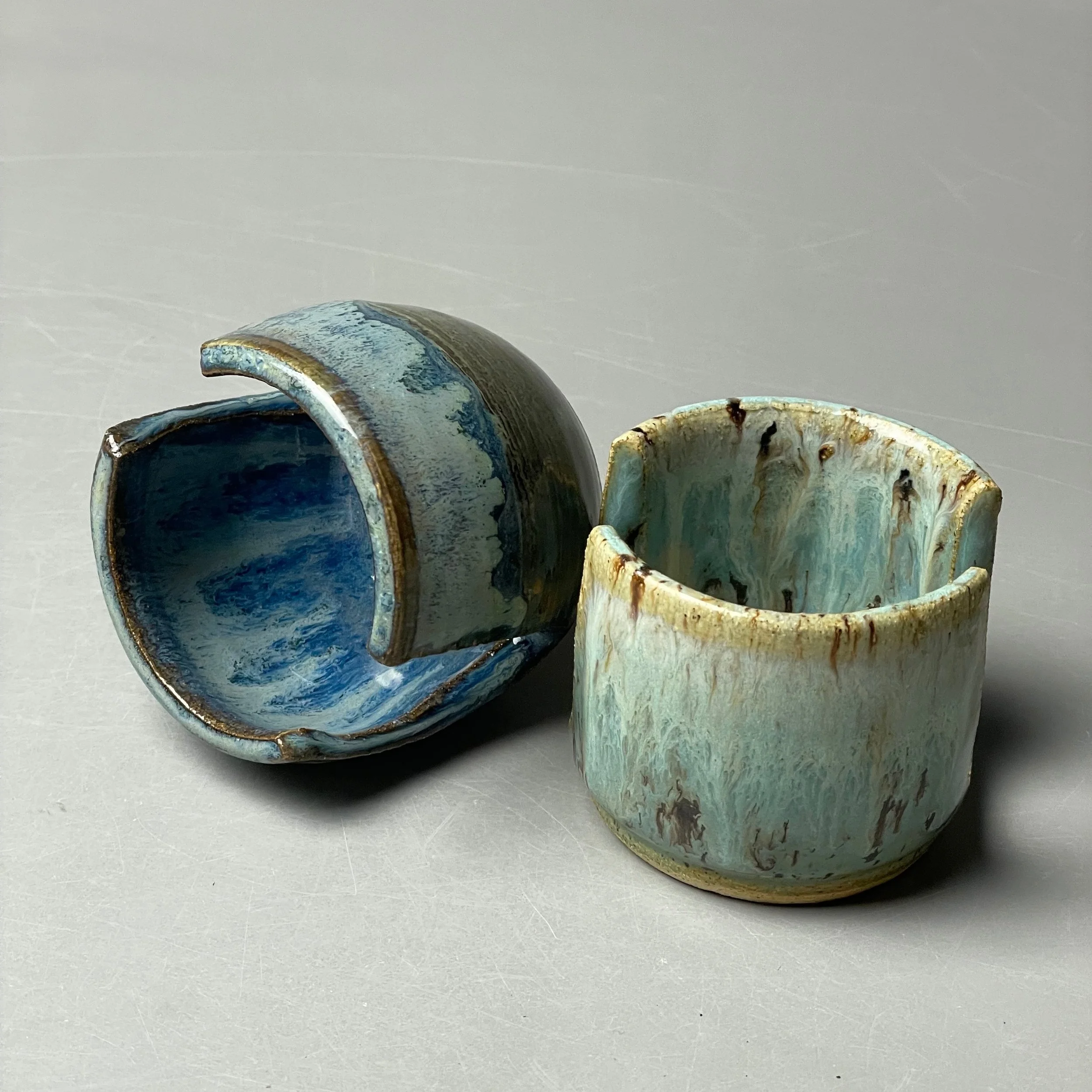 "Archive & Lunar Blue - Sponge Holder" [Cone 6 Oxidation] (2024)