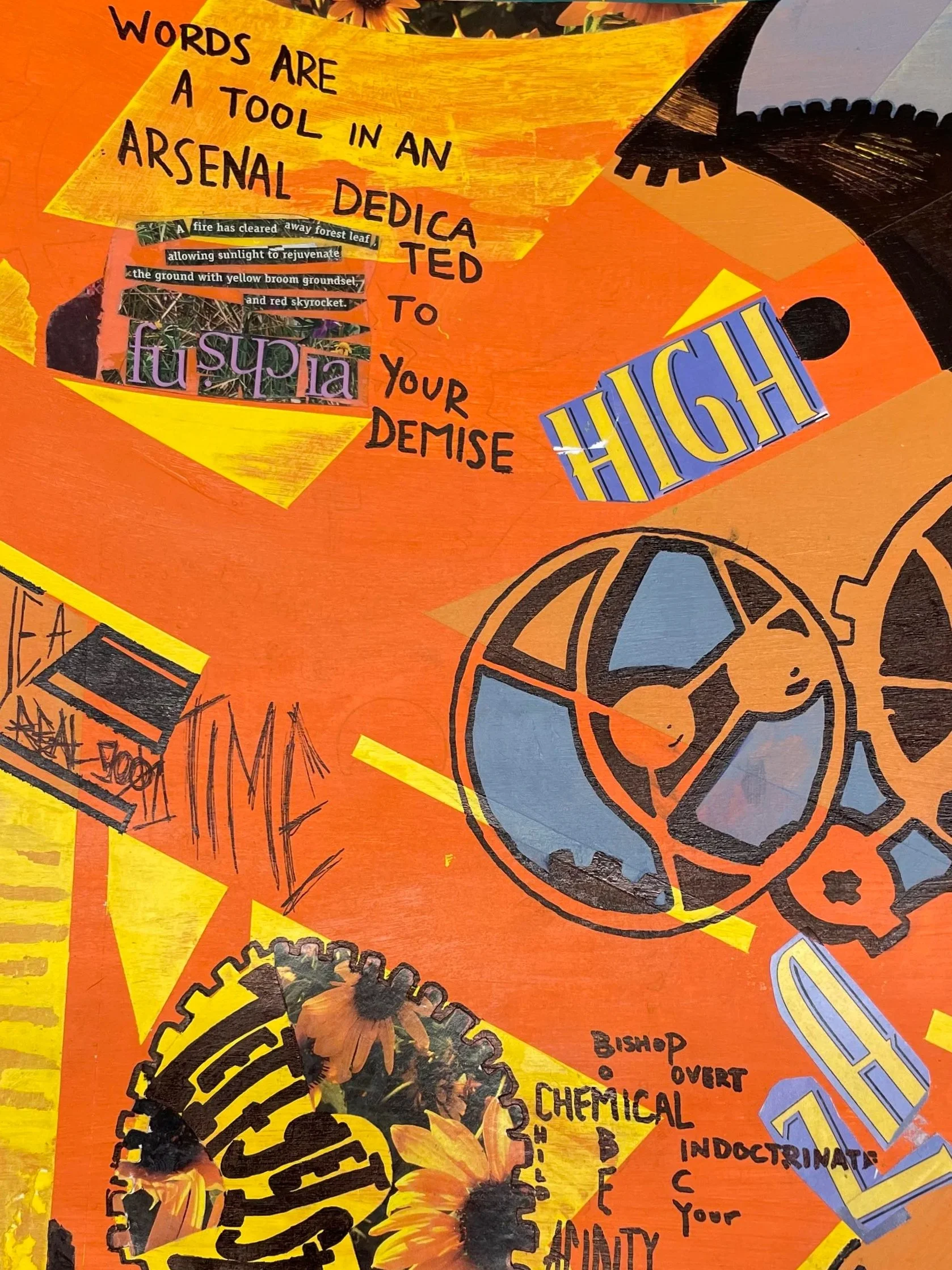 "Words Are A Tool" [Acrylic Paint & Collage on Paper] (2024)