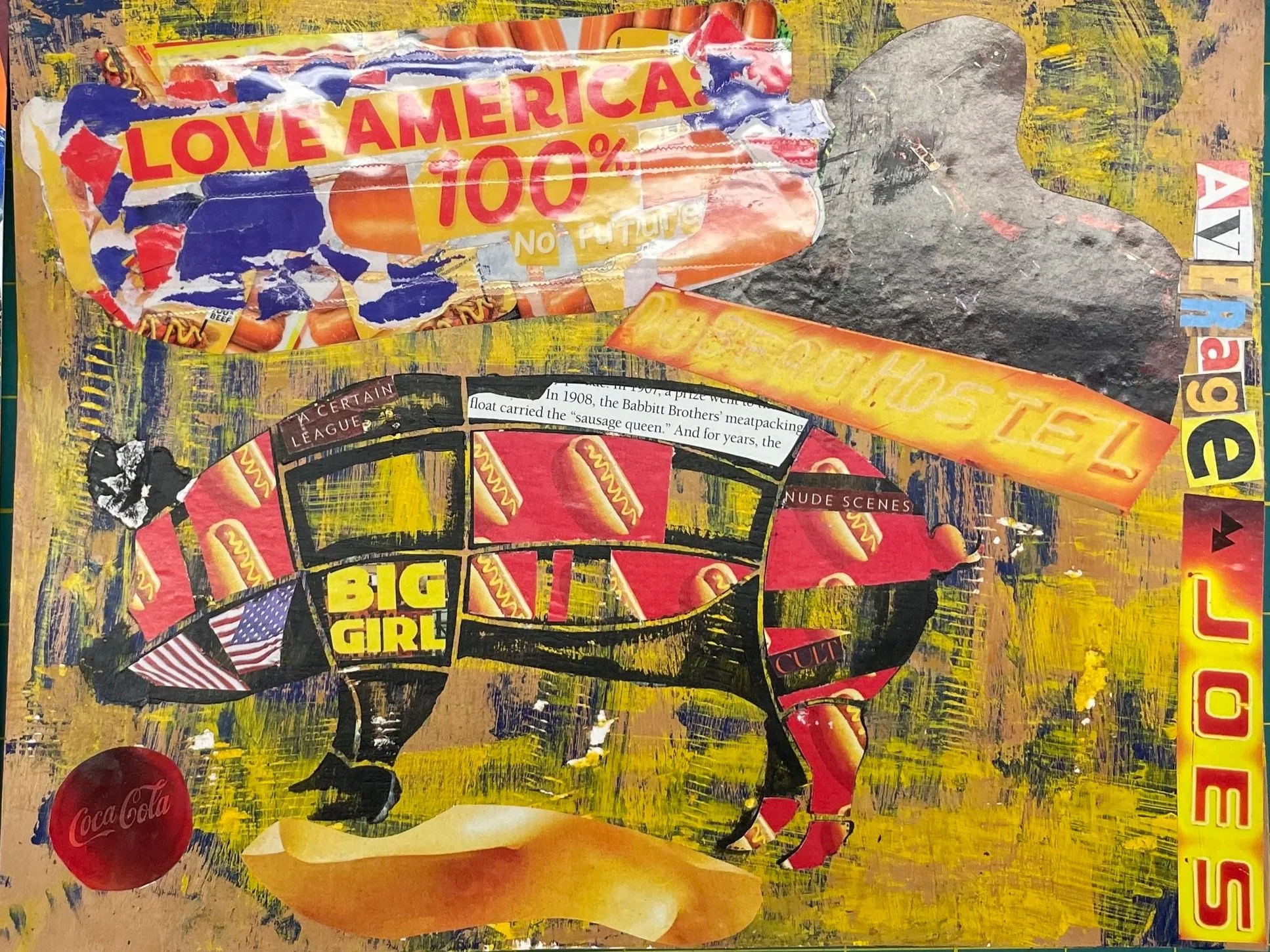 "American Image" [Acrylic Paint & Collage on Paper] (2024)