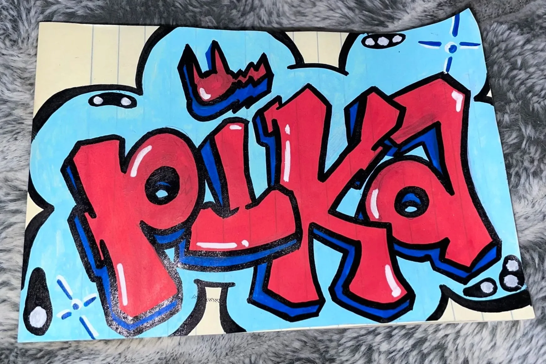 "Pika-Bomb" [Acrylic Paint Markers on Paper] (2021)