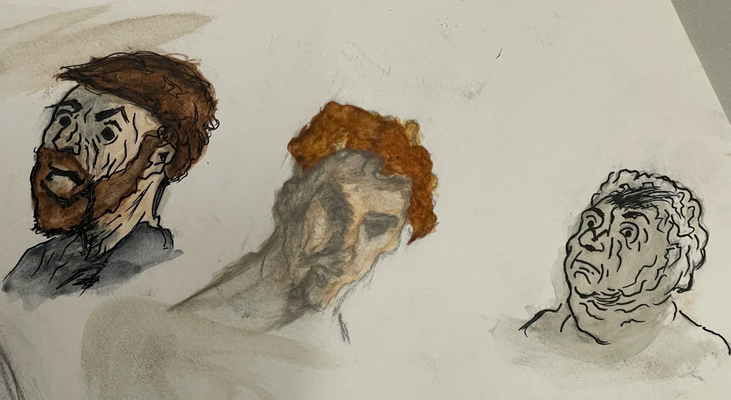 "A Study of Honore Daumier" [Watercolor on Paper] (2024)