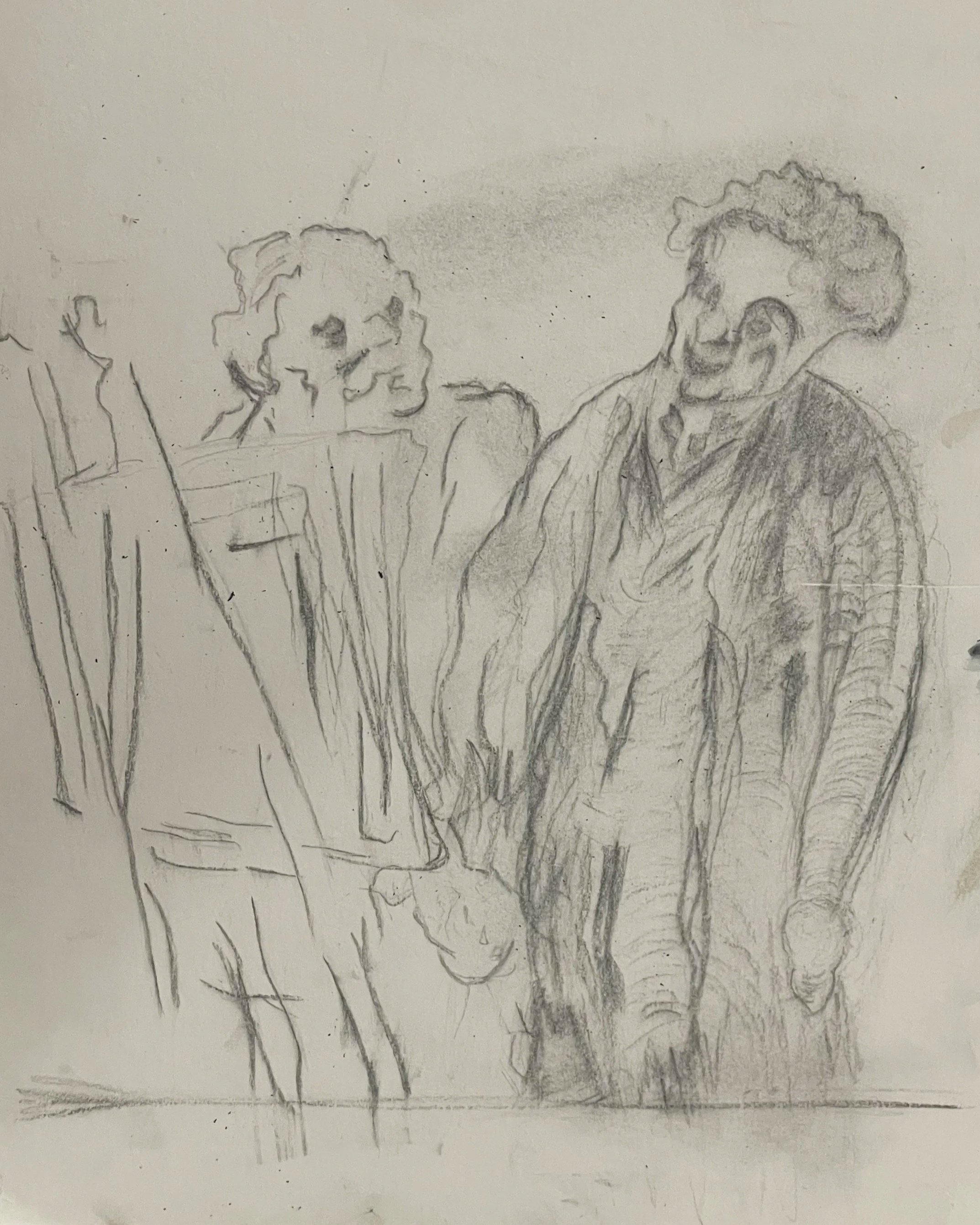 "A Study of Honore Daumier" Graphite Pencil