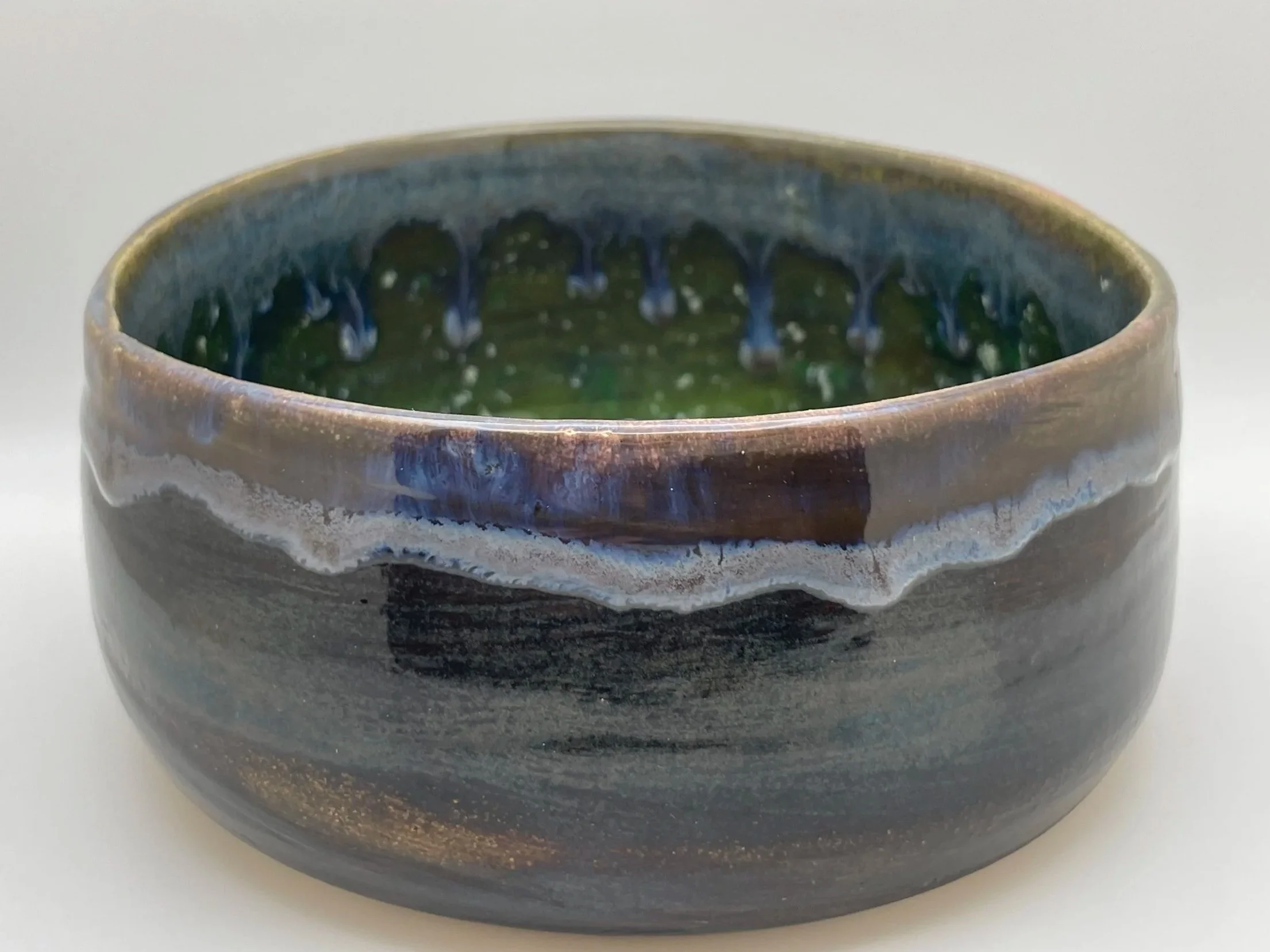 "Green Sequence Bowl" [Cone 10 Reduction] (2024)