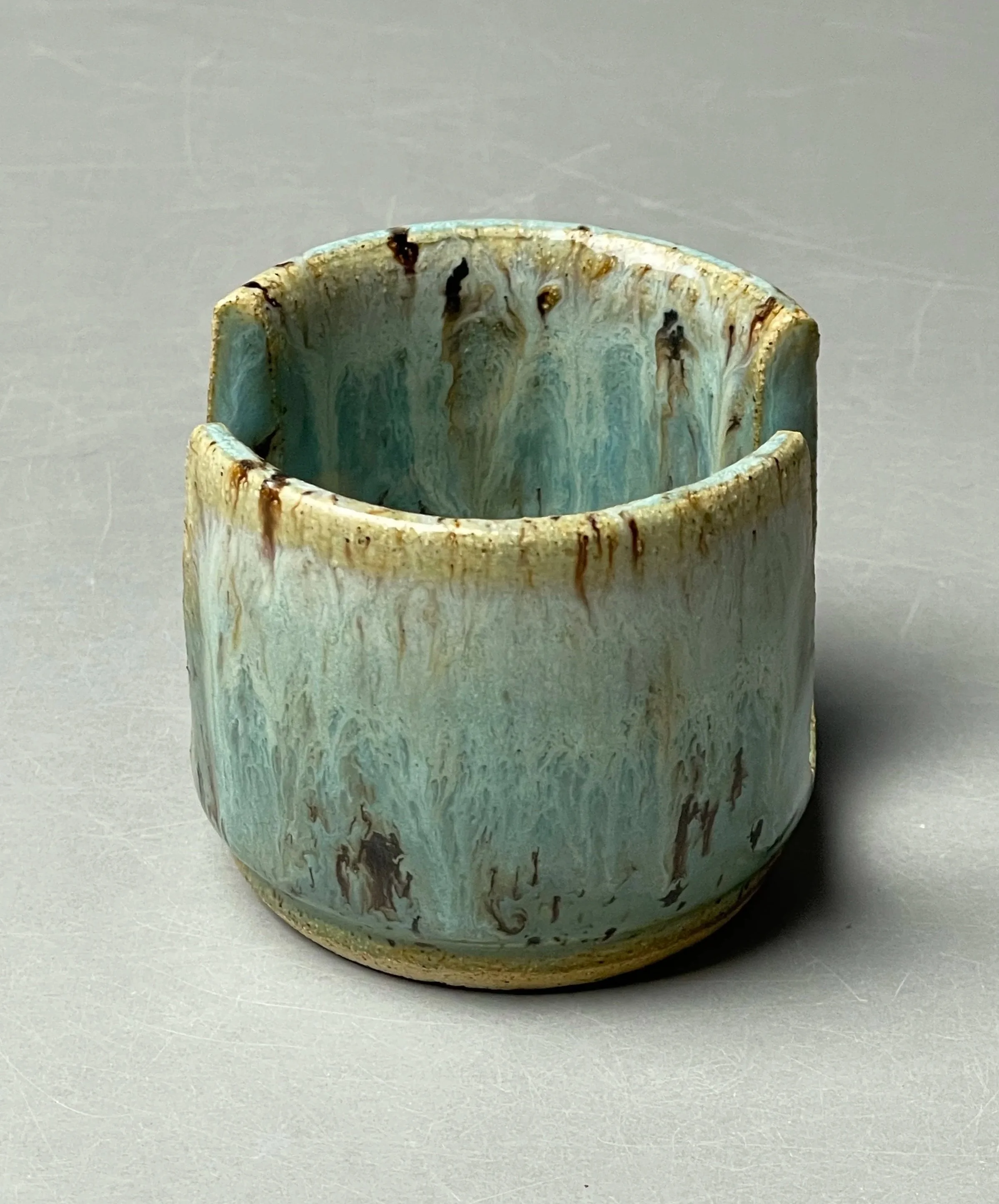 "Lunar Blue - Sponge Holder" [Cone 6 Oxidation] (2024)