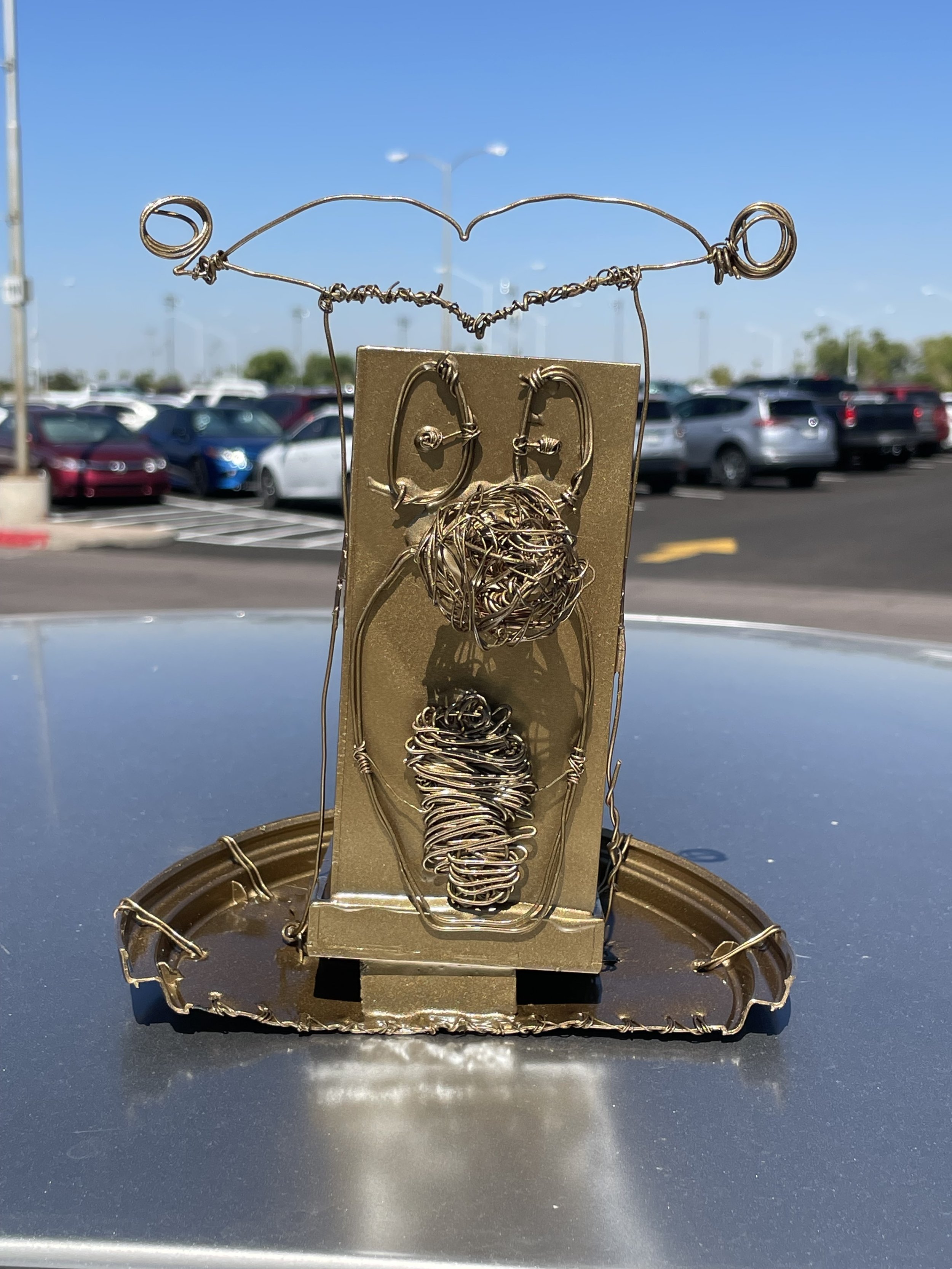 "Knock and Key" [Wire, Found Parts, Adhesives, & Paint] (2024) 