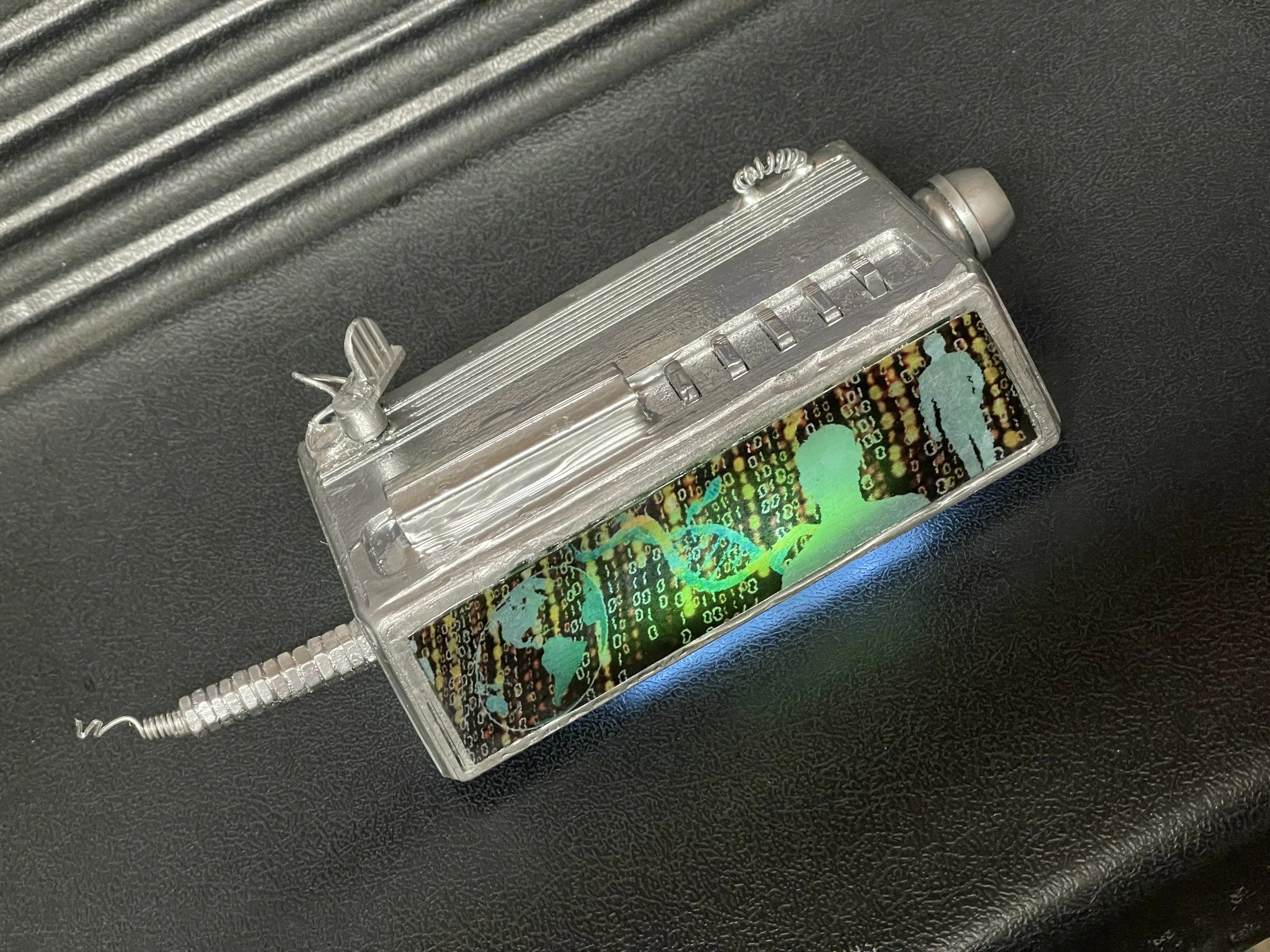 "Man's Message to Space" [Found Parts, Lights, and Paint] (2024)