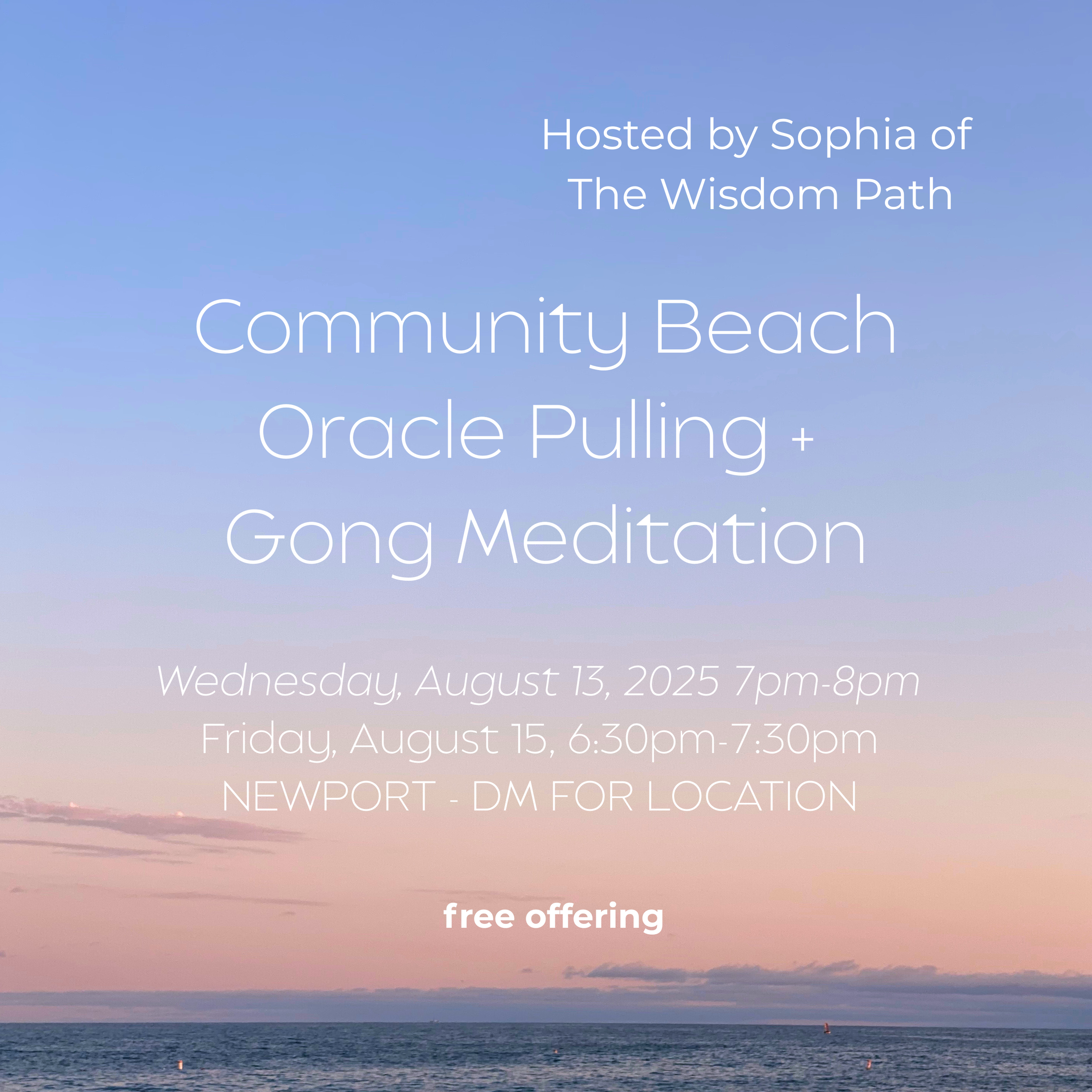 Community Beach Oracle Pulling and Gong Meditation