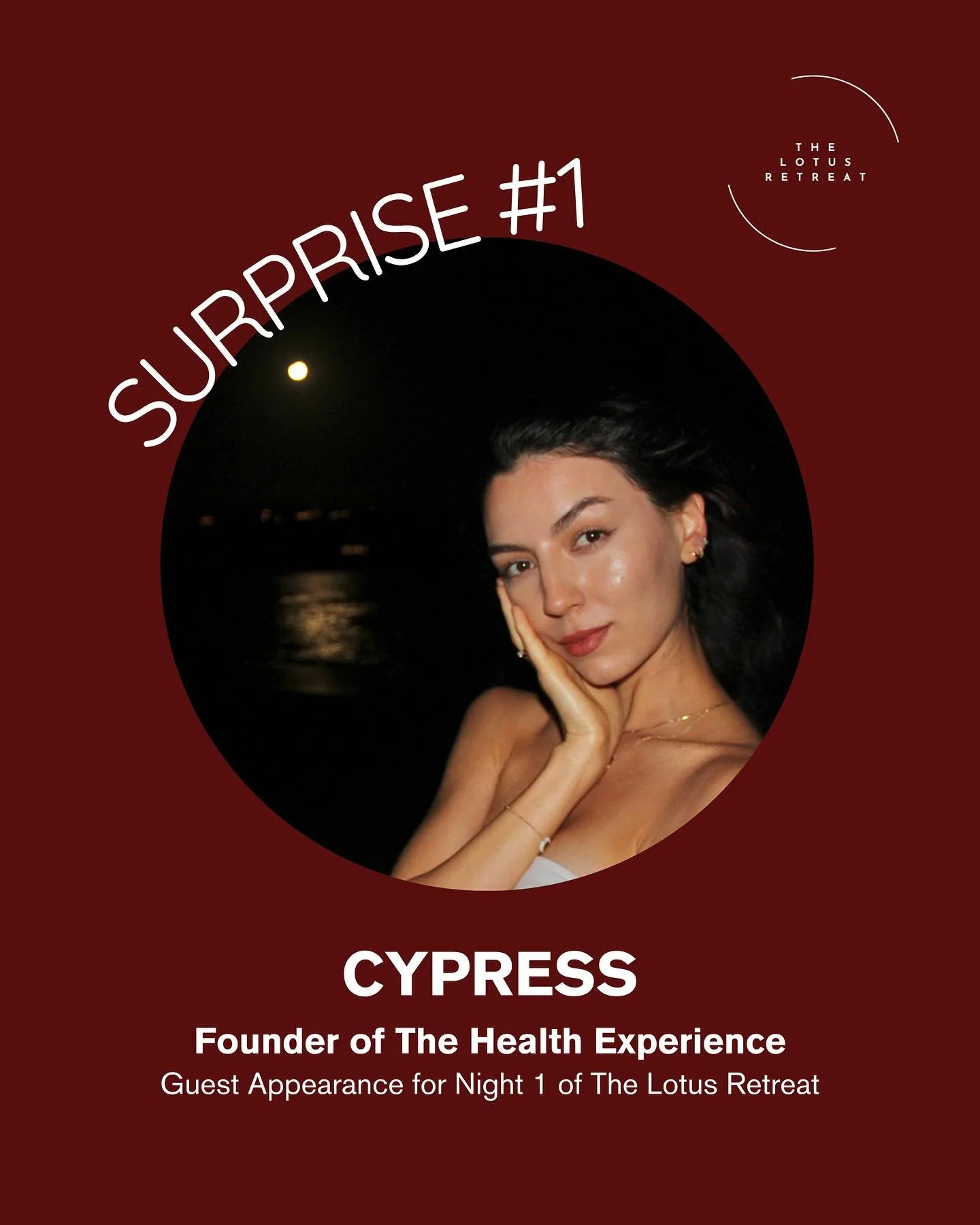 SURPRISE #1✨
Cypress of The Health Experience 
Leading Full Moon in Gemini Ceremony on Night 1 of The Lotus Retreat

For those of you who are joining us and those who don&rsquo;t quite know if this experience is calling you, we are beyond grateful to