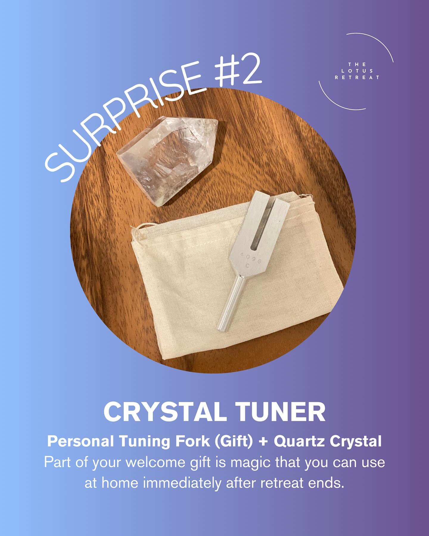 SURPRISE #2💫
Included in your Welcome Gifts
Crystal Tuner + Quartz Crystal 
Take a part of retreat home

When Ashlyn @ashlynzarateyoga and I were going over what special pieces should go into a gift bag for those attending, we knew what we didn&rsqu