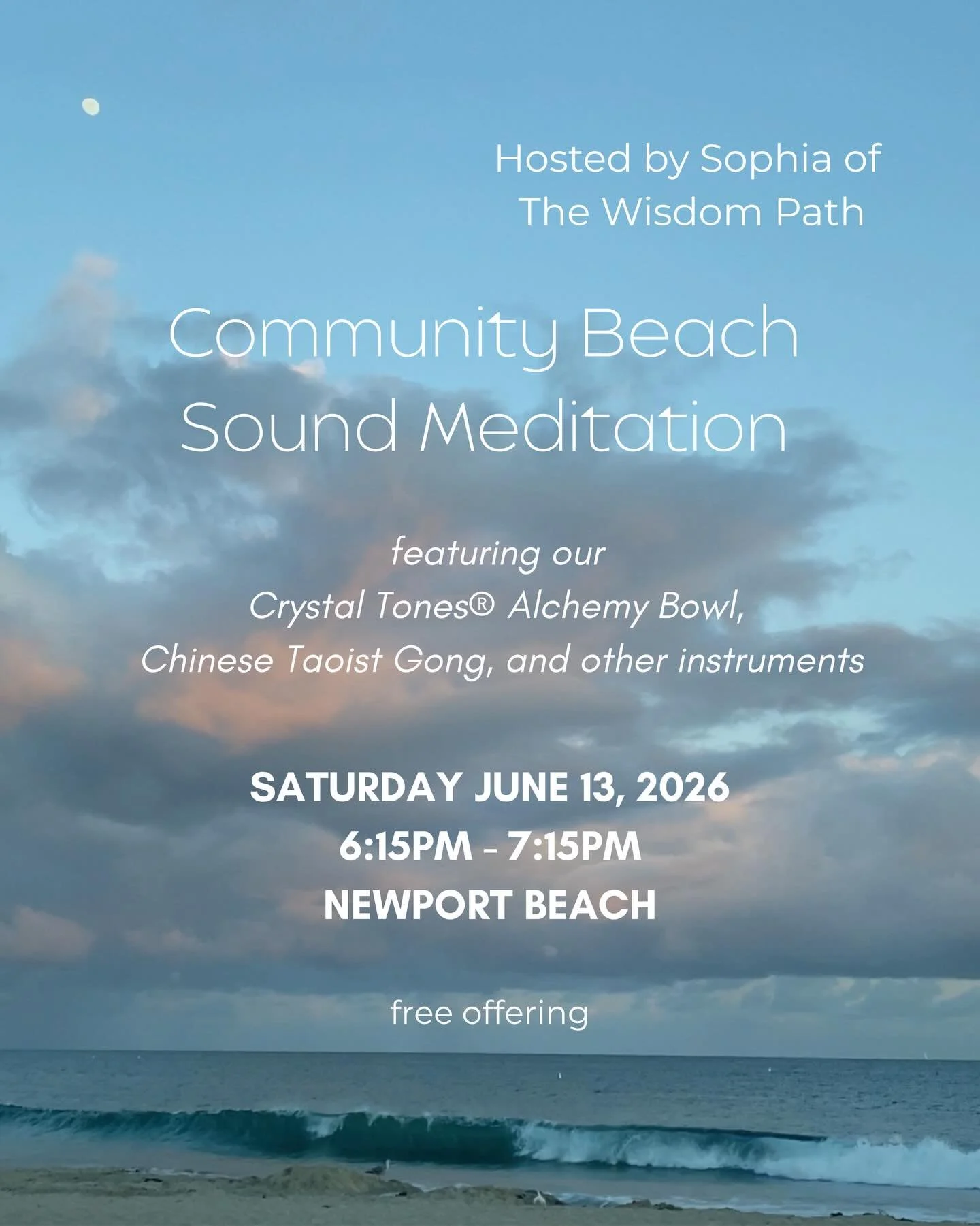 people have already said &ldquo;yes&rdquo;&hellip; so will we see you next weekend?🌊💓

Community Beach Sound Meditation
Saturday, June 13, 6:15pm-7:15pm
free offering🪽
Newport Beach - DM for specific location 

Reserve your spot to save a yoga mat
