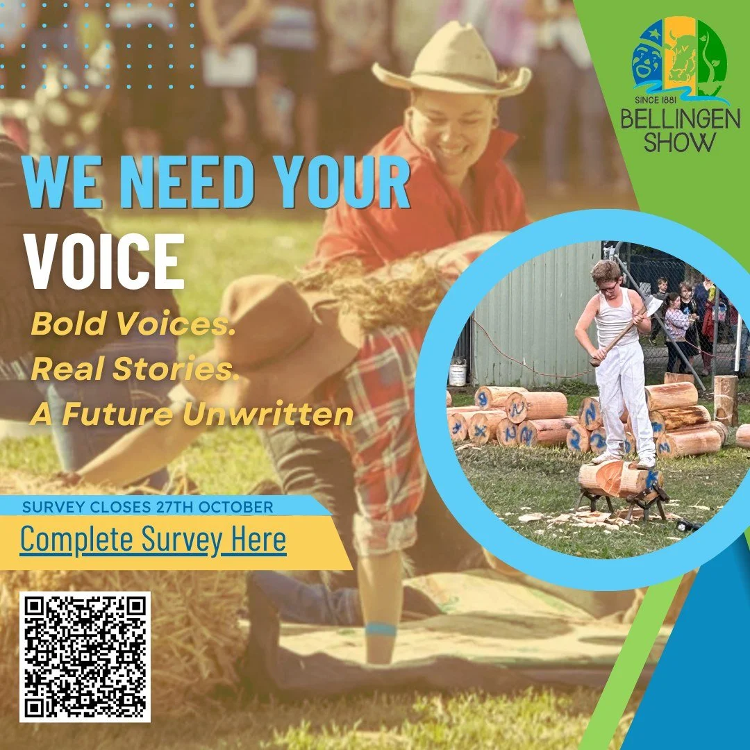 🏡 Our Show, Our Future
The Bellingen Show is more than just an event&mdash;it's a celebration of who we are. 🌱🎉

Now we&rsquo;re planning for the future  and your voice matters.
 🎤 More music? Better food? Sustainability? New traditions?

✅Take t