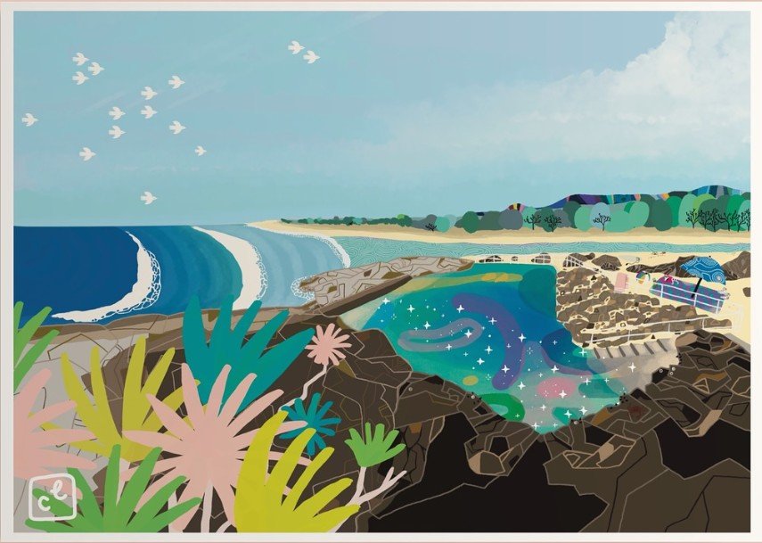 Crystal Tate artowrk of the beach called Split Espresso