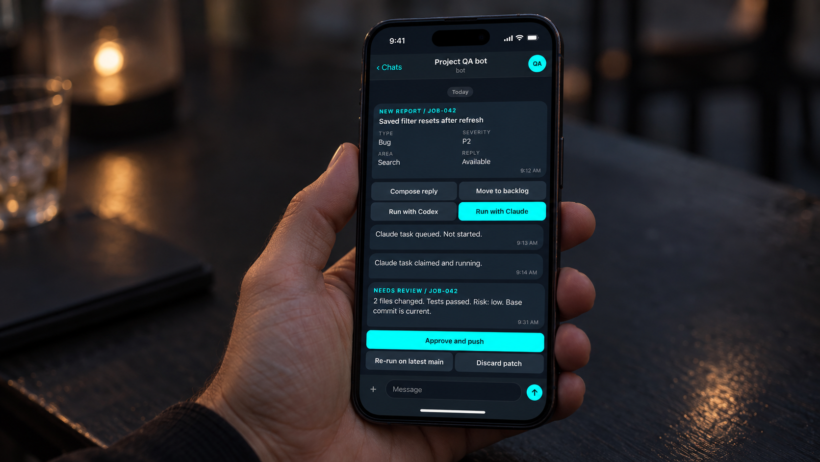 QA Bot | Running live QA from my phone