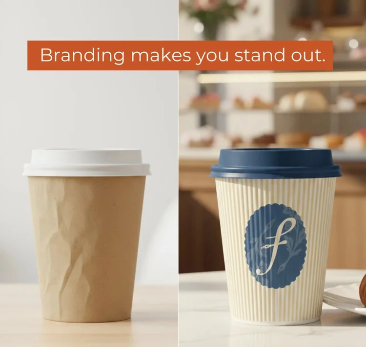 Branded coffee cup for Flourish French Patisserie