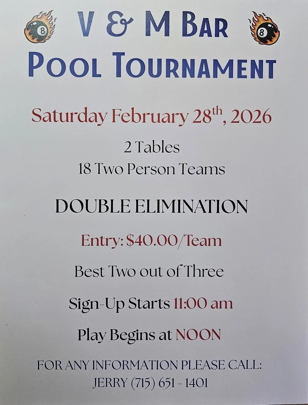 V&M Bar - Pool Tournament