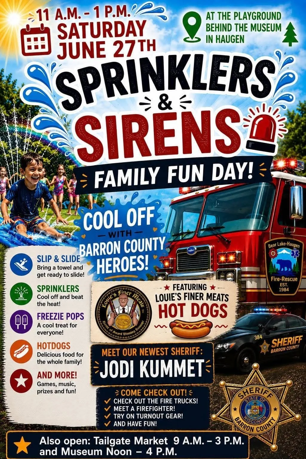 Sprinklers and Sirens- Family Fun Day- Haugan
