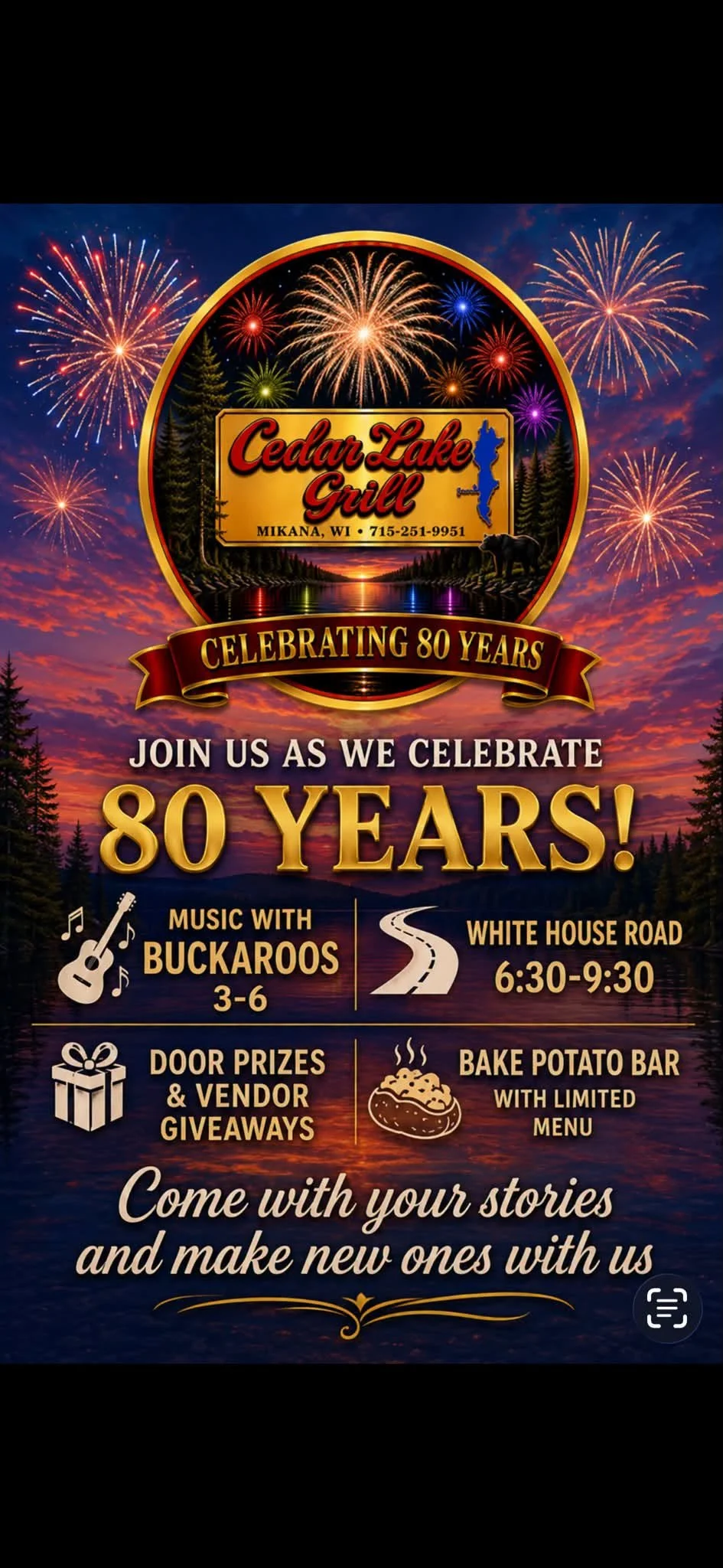 80th Anniversary Party- Cedar Lake Grill