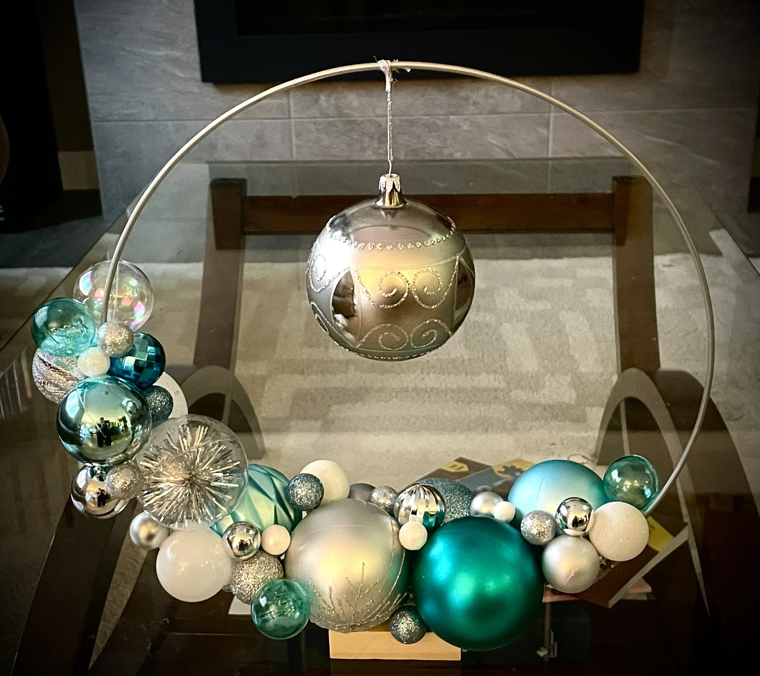 Beautiful Blue and Silver Centerpiece