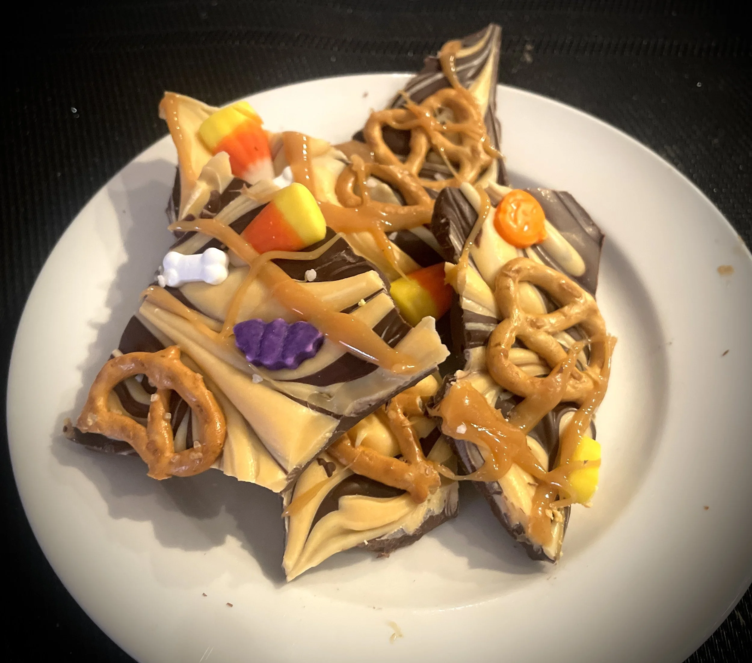 Sweet and Salty Halloween Chocolate Bark