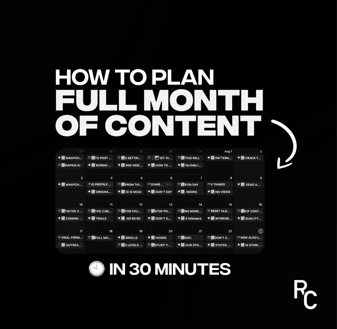 Tired of last-minute content stress? 
Learn how to plan a full month of posts in advance, stay consistent, and grow your brand without the scramble. Strategy beats chaos every time. 

&mdash;&mdash;&mdash;&mdash;&mdash;&mdash;&mdash;&mdash;&mdash;

#