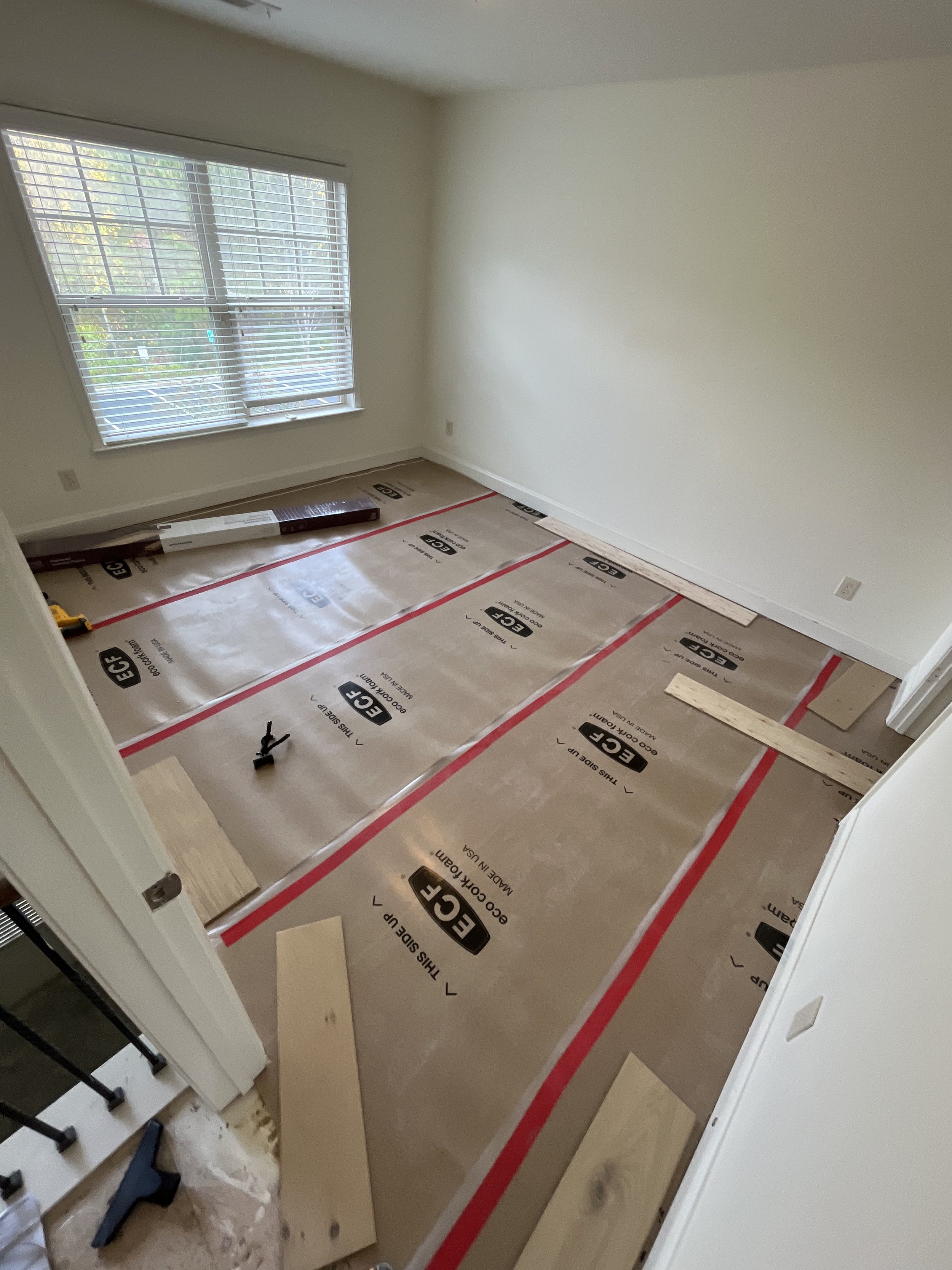 Bedroom underlay install