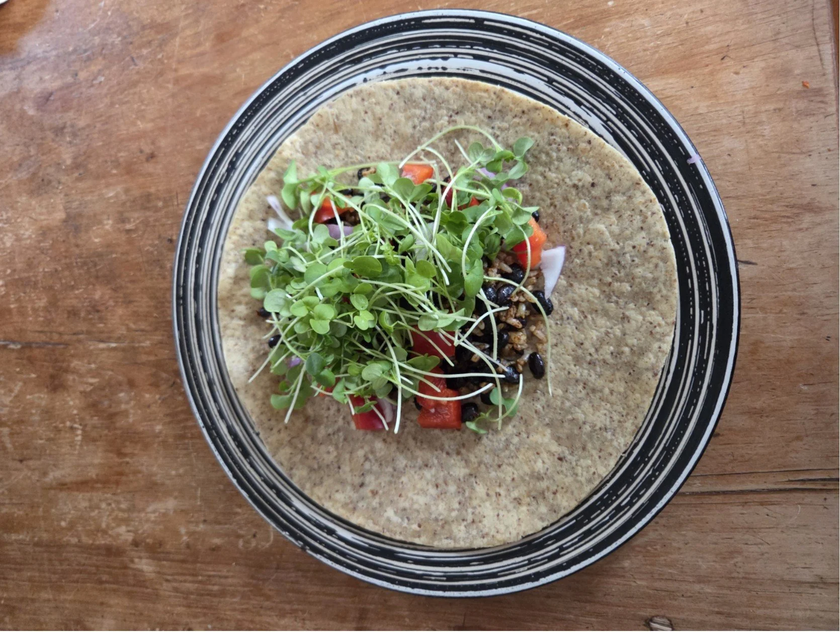 Brown Rice Burrito with Microgreens