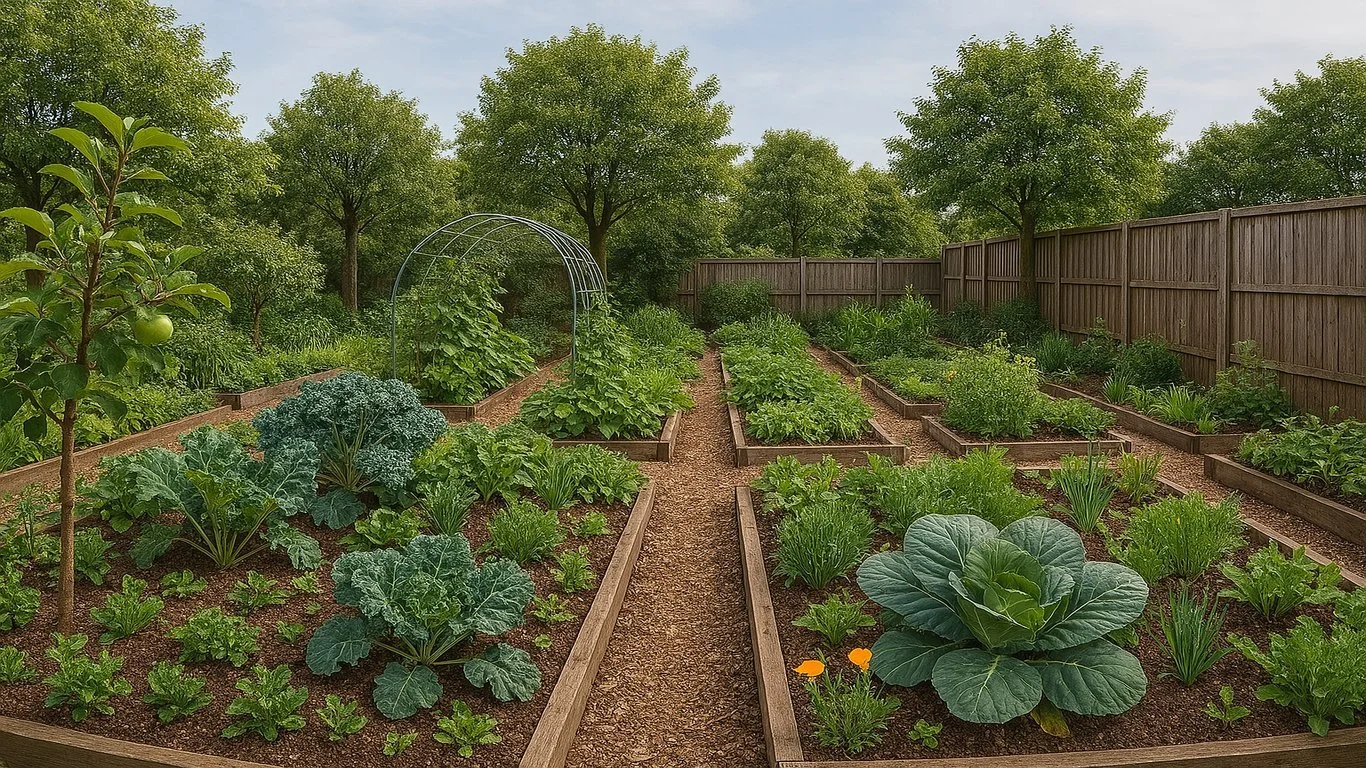 Permaculture backyard garden