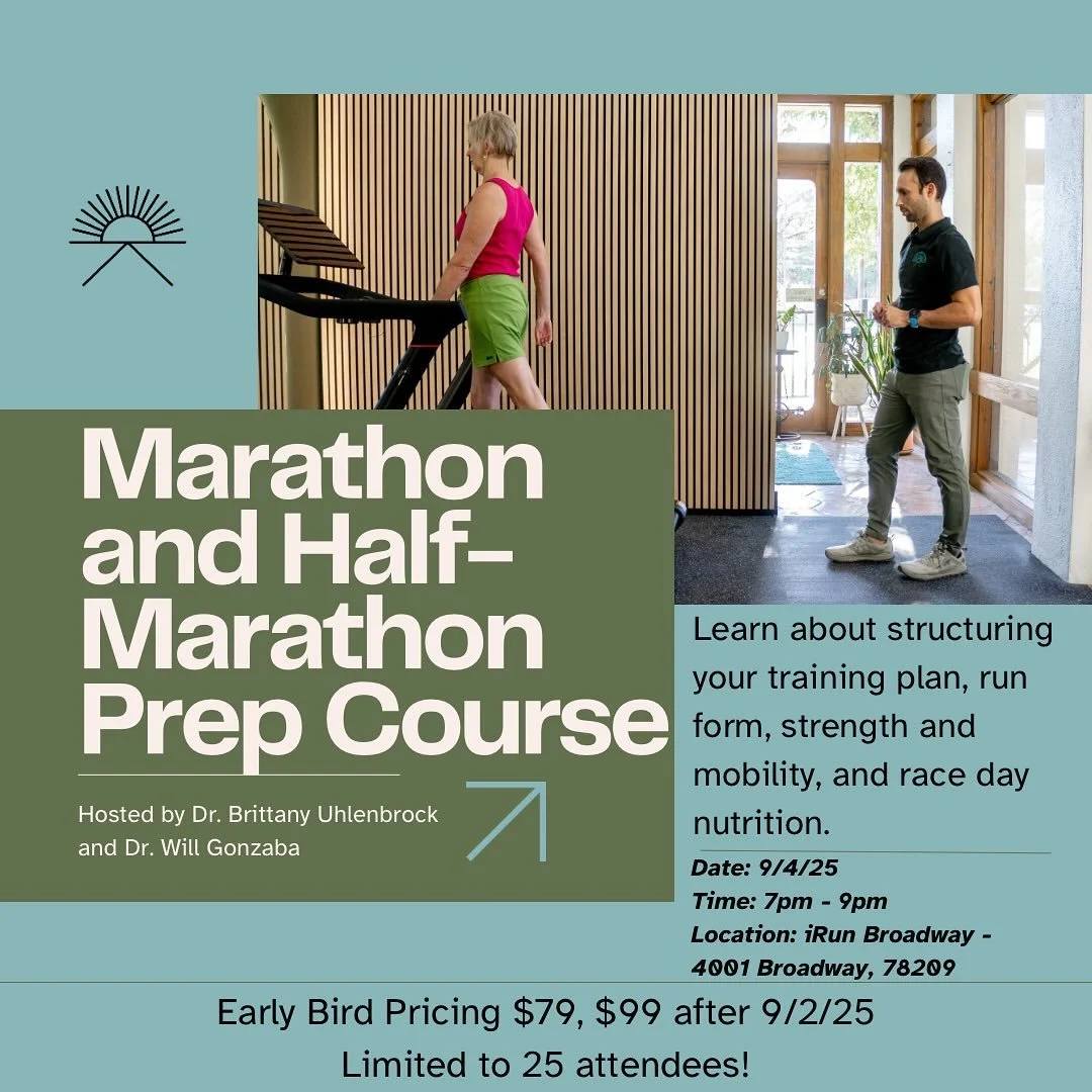 🏃&zwj;♀️🏃&zwj;♂️ Training for your first half marathon or marathon? Join us at @irun_texas for our Marathon &amp; Half Marathon Prep Workshop

We&rsquo;ll cover everything from:
✔️ Training essentials
✔️ Run form basics 
✔️ Strength for runners
✔️ 