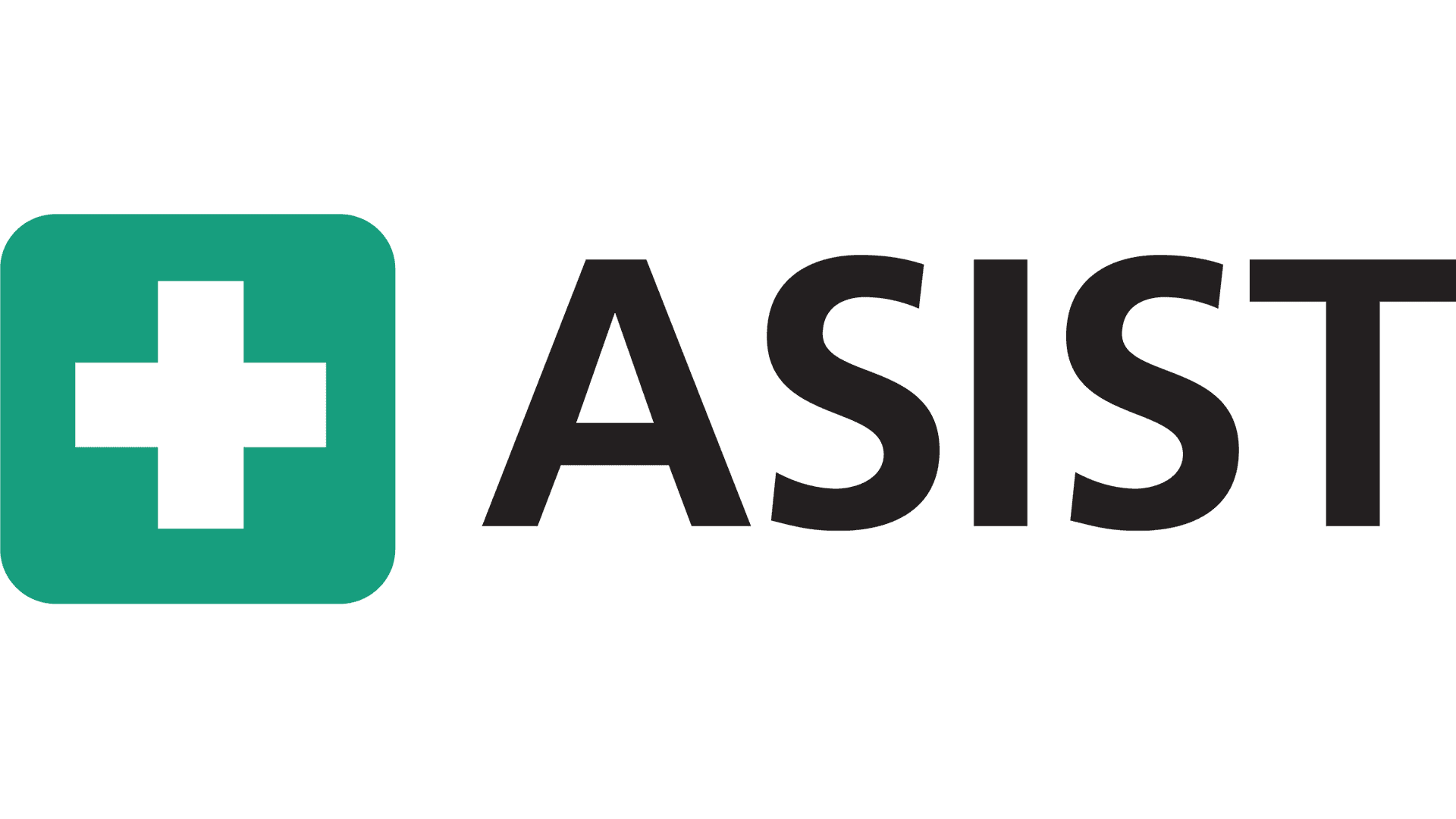 ASIST logo with a white cross inside a green square.
