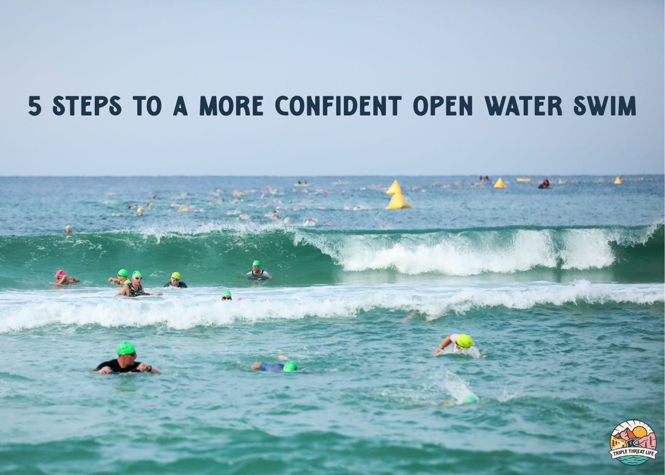 Open water swim portion of a triathlon