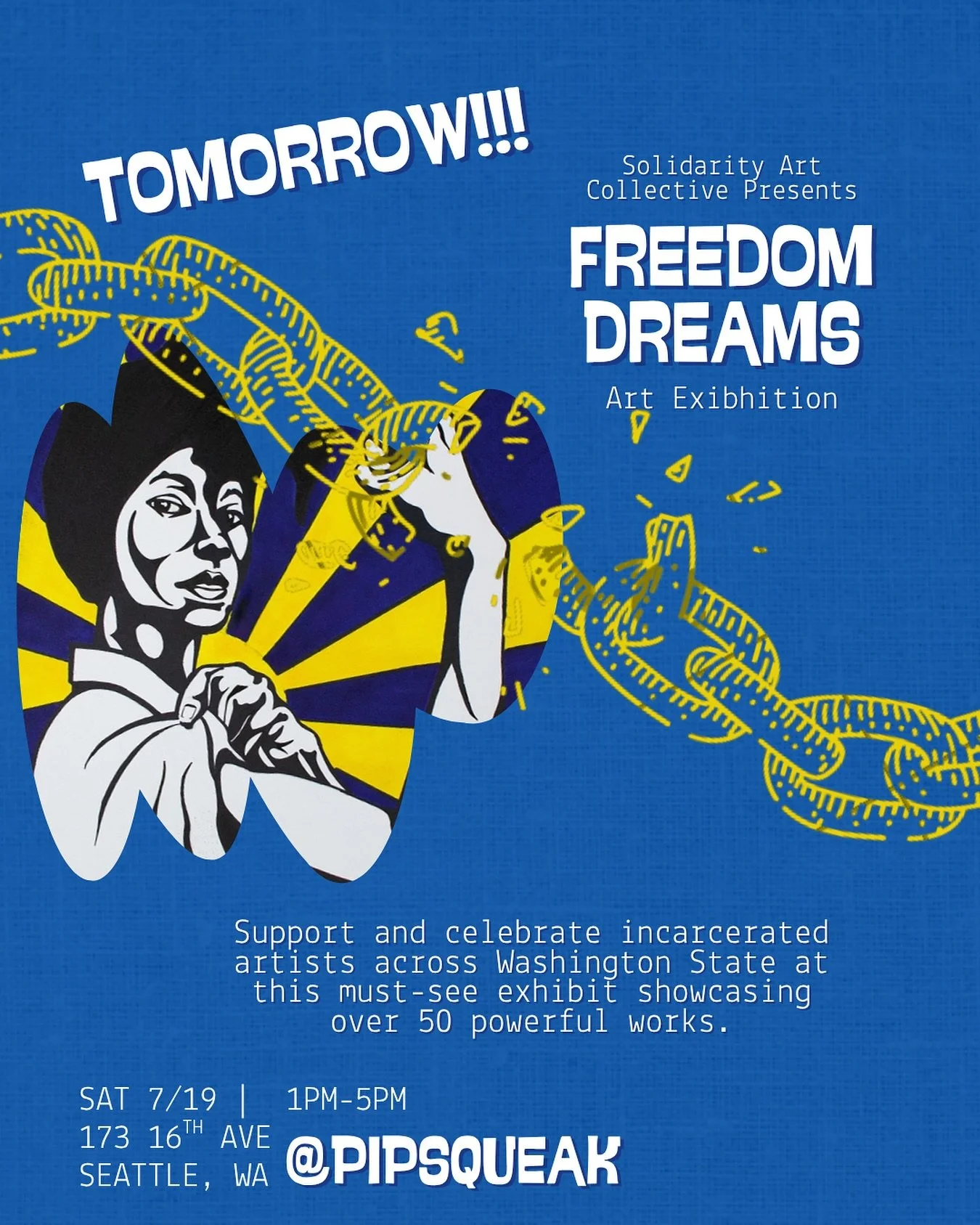 TOMORROW SEATTLE!!!!!!!!! Comment a 💭 if you&rsquo;re pulling up!!

Don&rsquo;t miss Freedom Dreams &mdash; an art exhibition by Solidarity Art Collective featuring powerful work by incarcerated artists in collaboration with community on the outside