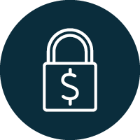 icon with dollar sign inside lock