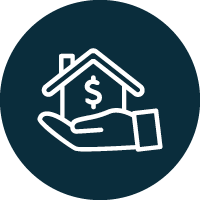 icon of hand holding home