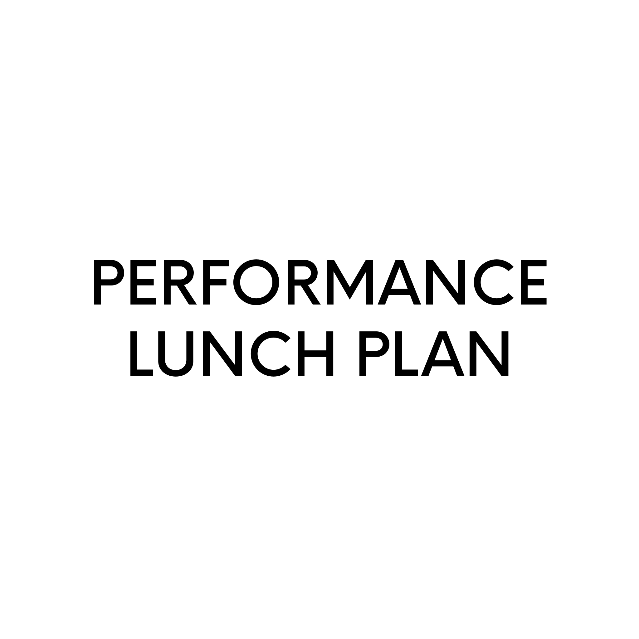 PERFORMANCE LUNCH PLAN