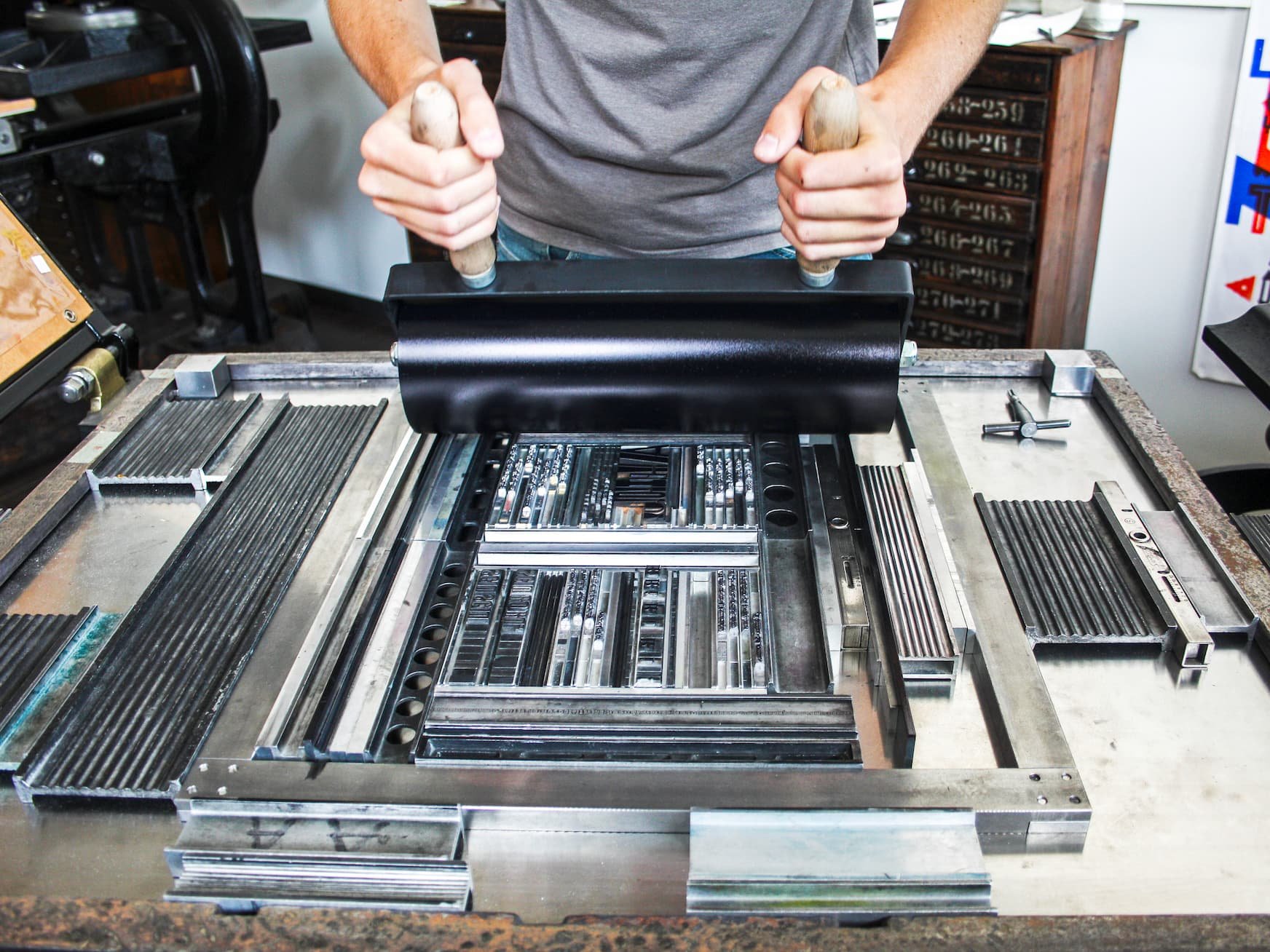 Letterpress printing by hand at Tipoteca Italiana