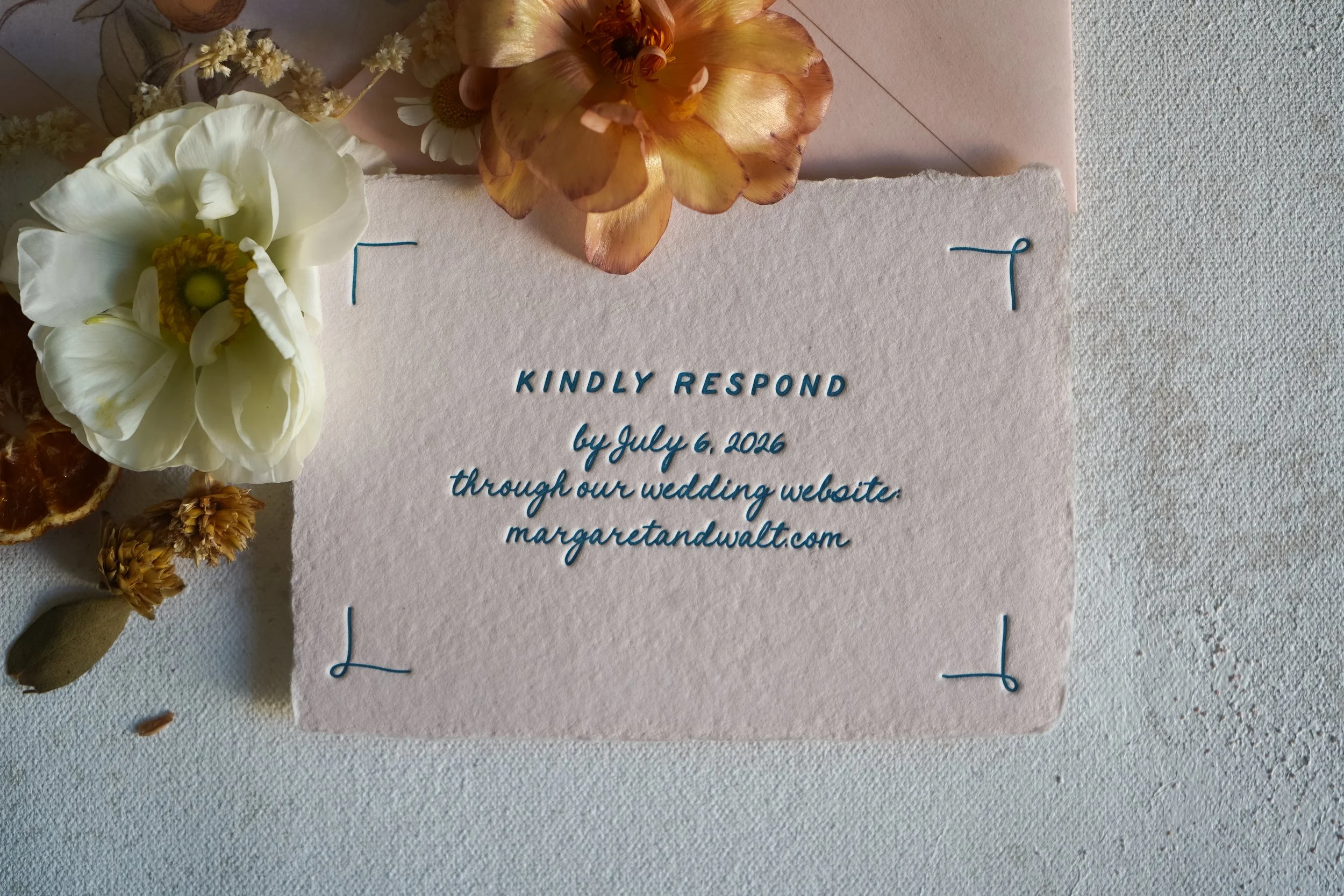 letterpress printed online rsvp card