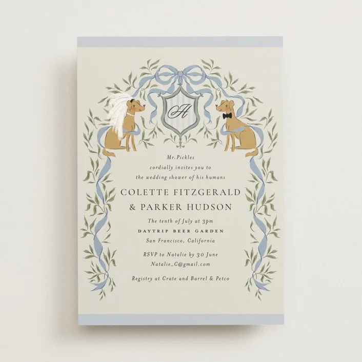 Pet crest invitation example from Minted