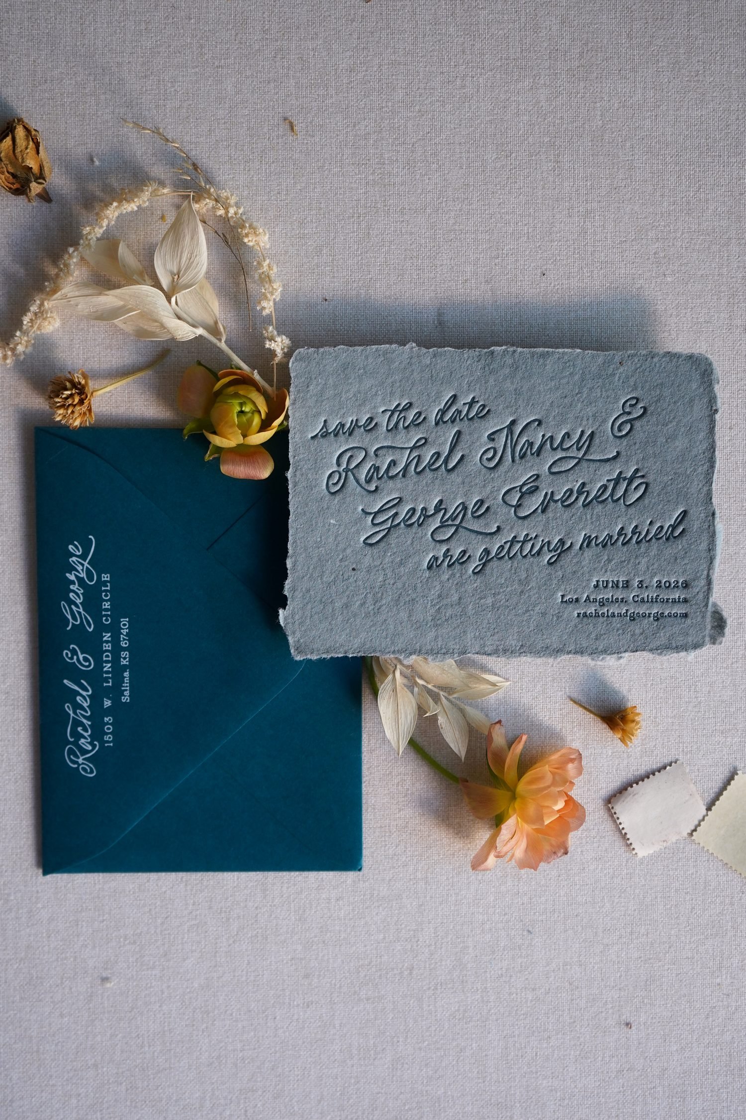 Letterpress save the date cards