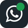Icono de WhatsApp en fondo negro