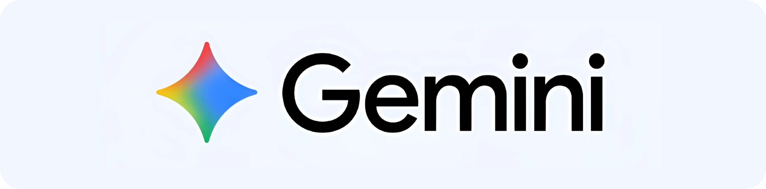 Logotipo de Gemini con un símbolo de estrella de cuatro puntas en colores degradados